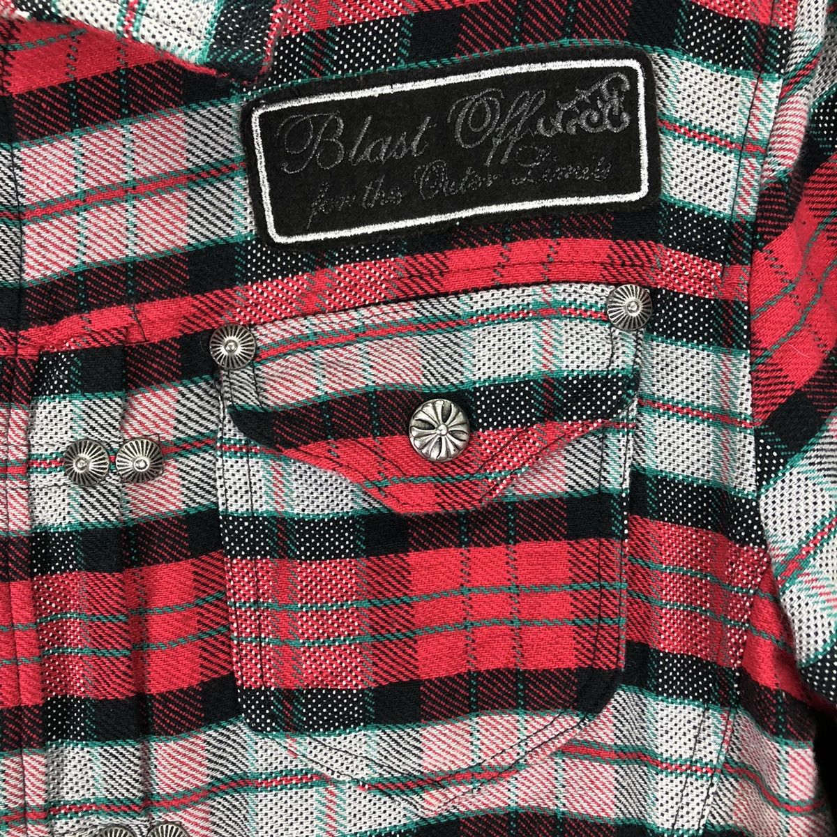 Seditionaries Vintage Flannel Jacket Checkered Chrome Heart Style Design Size US M / EU 48-50 / 2 - 13 Thumbnail