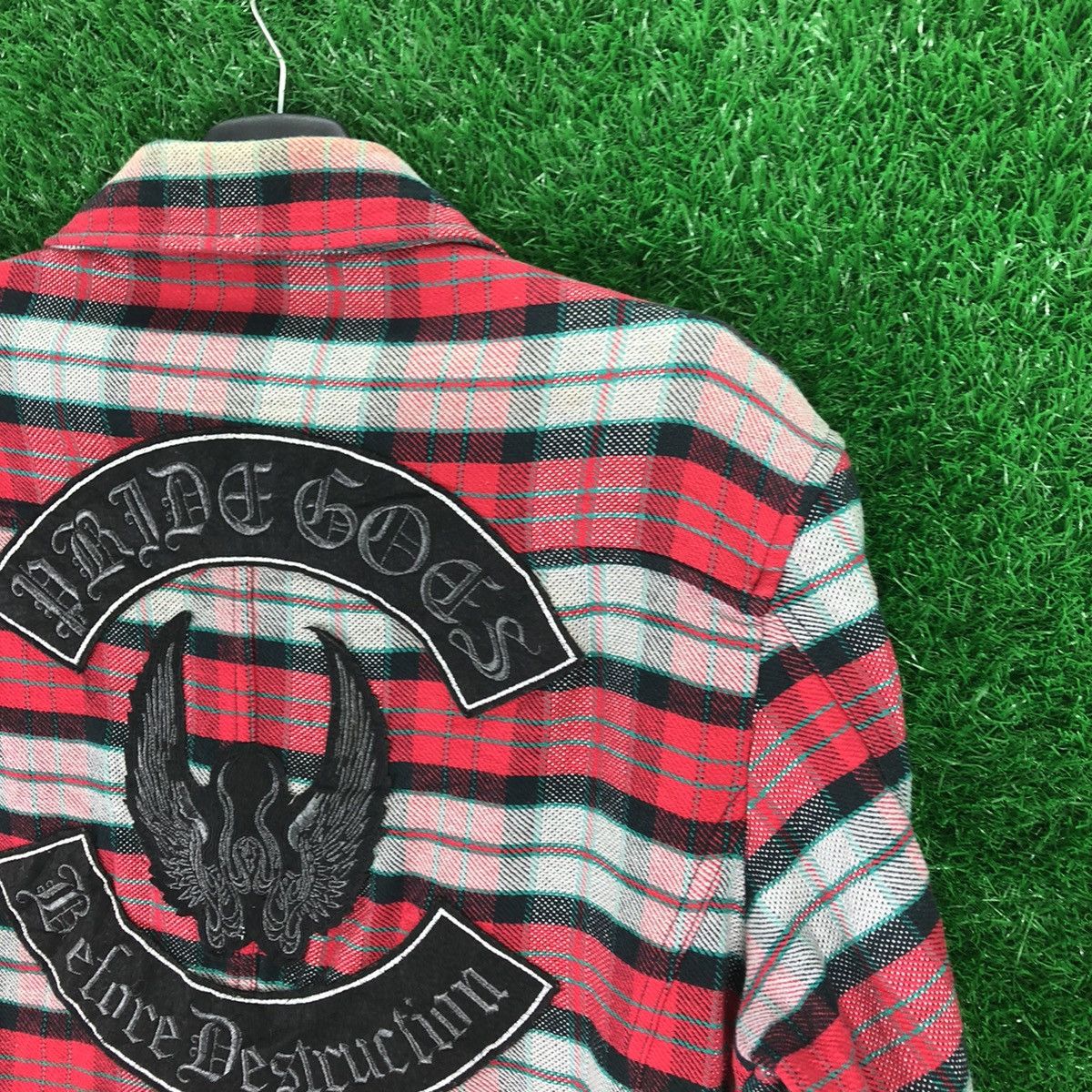 Seditionaries Vintage Flannel Jacket Checkered Chrome Heart Style Design Size US M / EU 48-50 / 2 - 5 Thumbnail