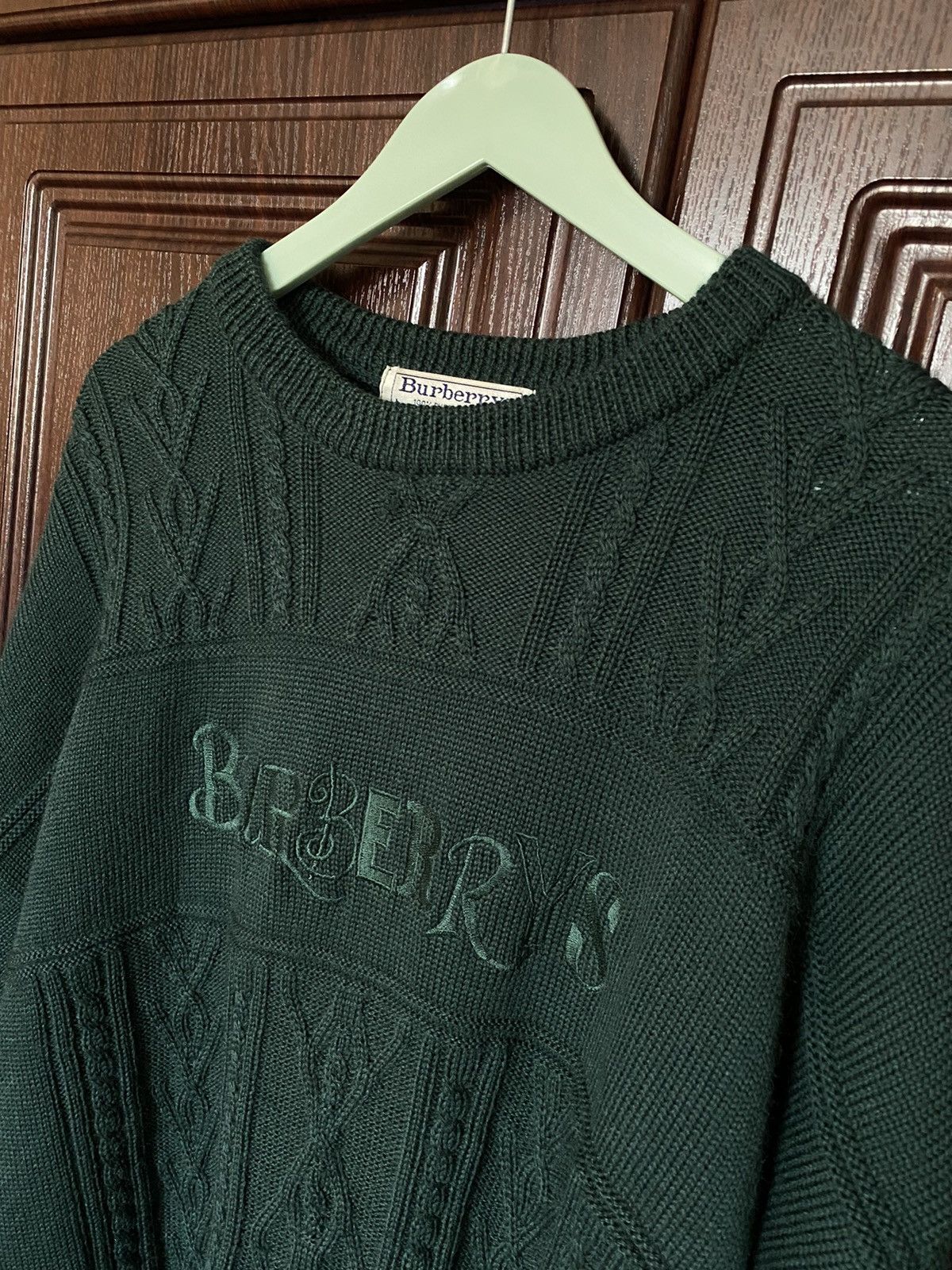 Burberry Vintage Burberry’s Big Logo Wool Sweater YSL Prada Size US L / EU 52-54 / 3 - 2 Thumbnail