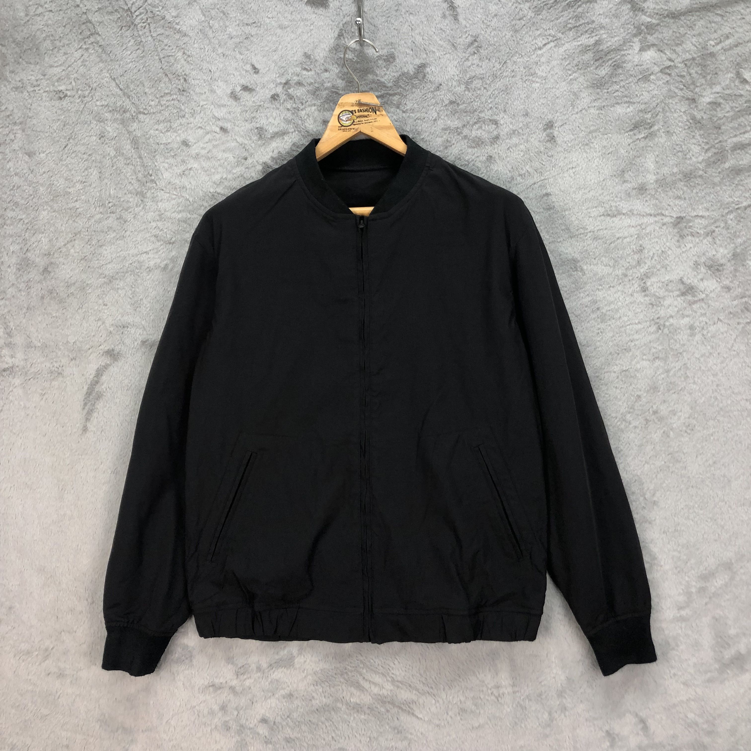 image of Green Label Relaxing United Arrows All Black Bomber 5166-177, Men's (Size Medium)