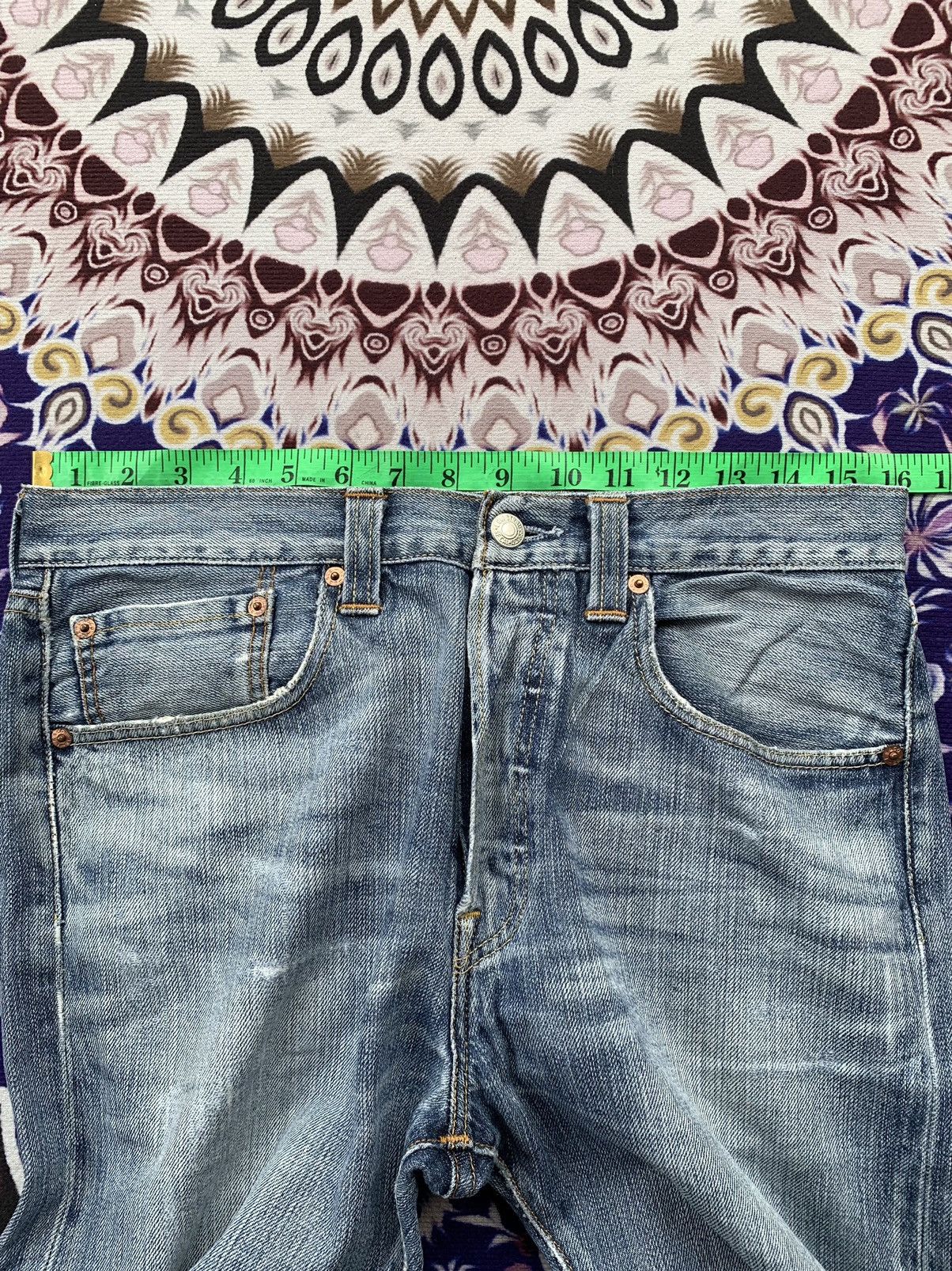 Other Faded Vintage Levis 501 e Blue Buttonfly Size US 32 / EU 48 - 15 Thumbnail