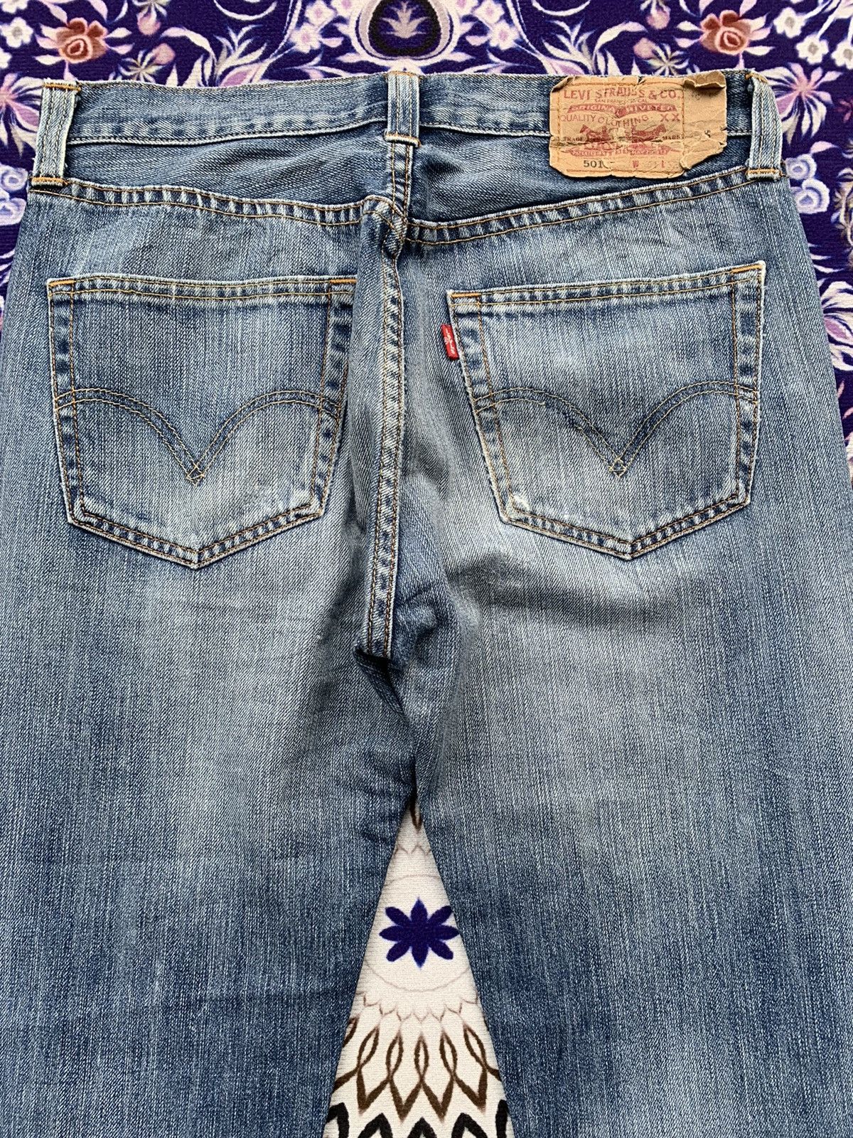 Other Faded Vintage Levis 501 e Blue Buttonfly Size US 32 / EU 48 - 11 Thumbnail