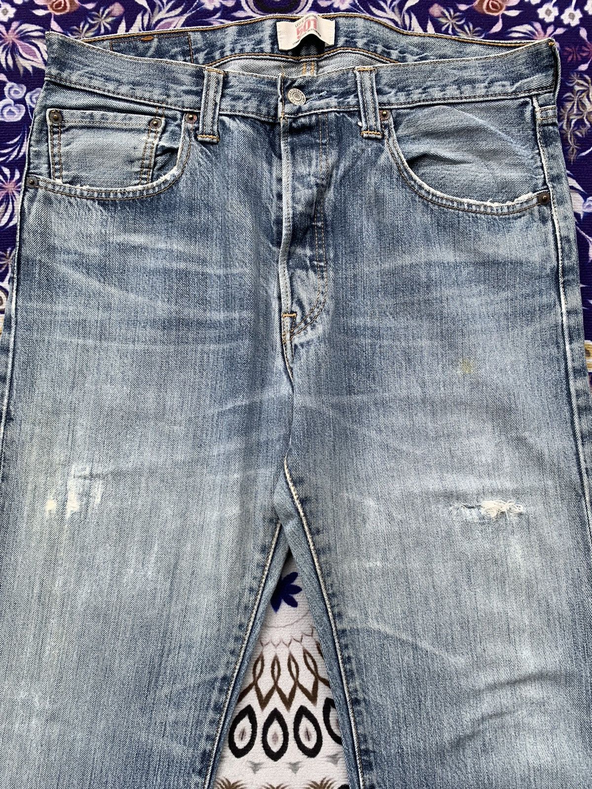 Levi's Faded Vintage Levis 501 Distresed Denim Size US 34 / EU 50 - 4 Thumbnail
