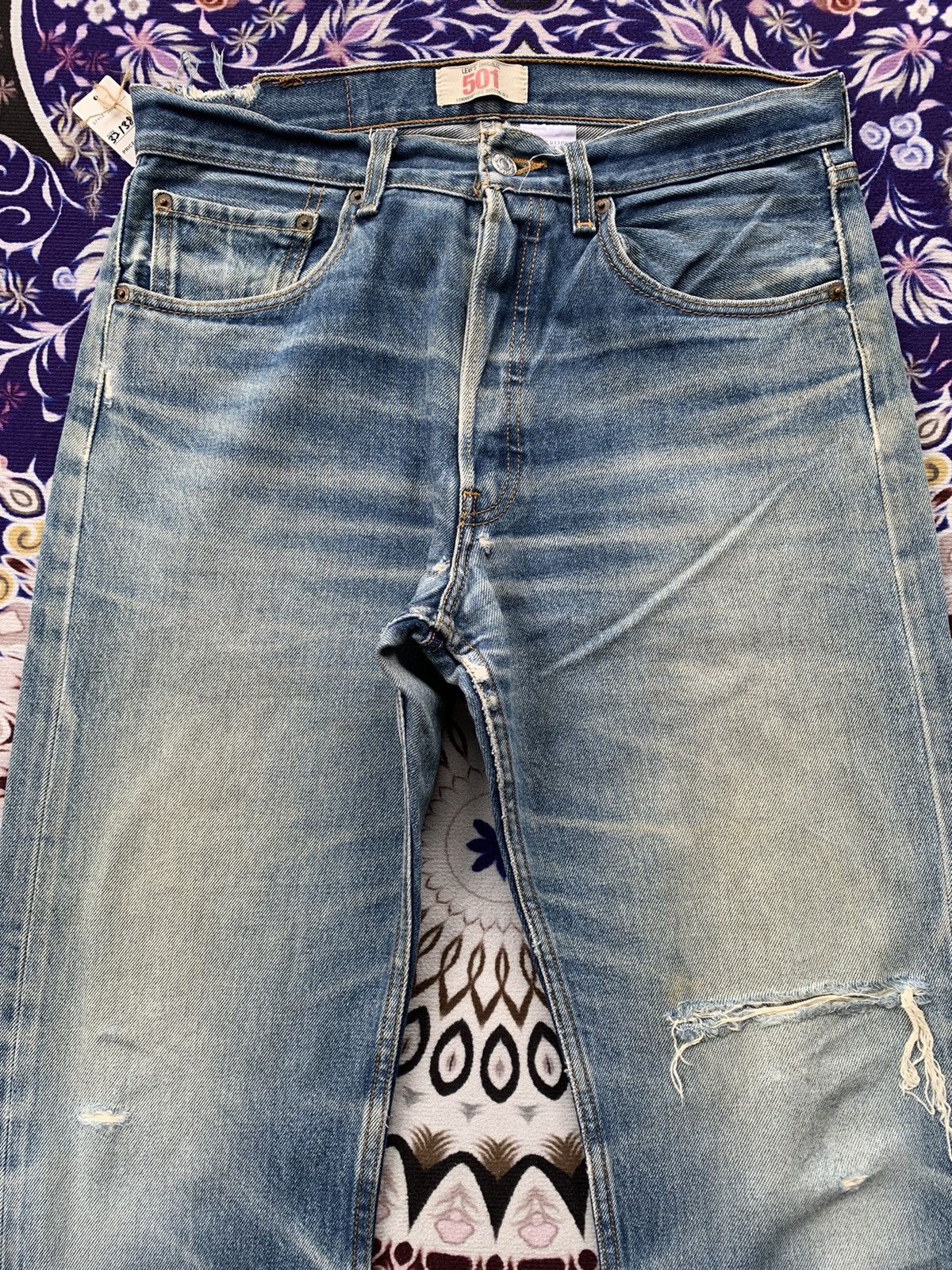 Levi's Faded Vintage Levis 501 Distressed Denim Size US 32 / EU 48 - 4 Thumbnail