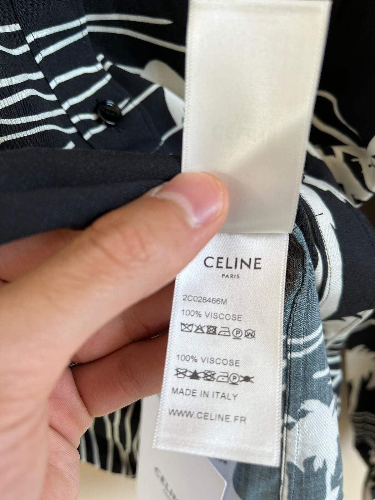 Celine Chemise Collar Drugstore Hawaiian Print / Black & White Size US XL / EU 56 / 4 - 16 Thumbnail