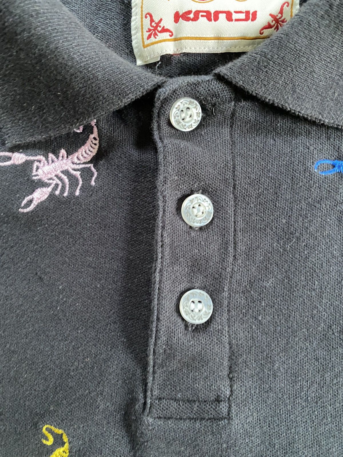 Vintage Vintage 90’s Kanji Embroidered Scorpions All Over Polo Size US XXL / EU 58 / 5 - 8 Thumbnail