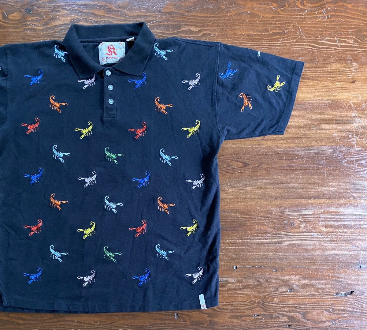Vintage Vintage 90’s Kanji Embroidered Scorpions All Over Polo Size US XXL / EU 58 / 5 - 1 Thumbnail