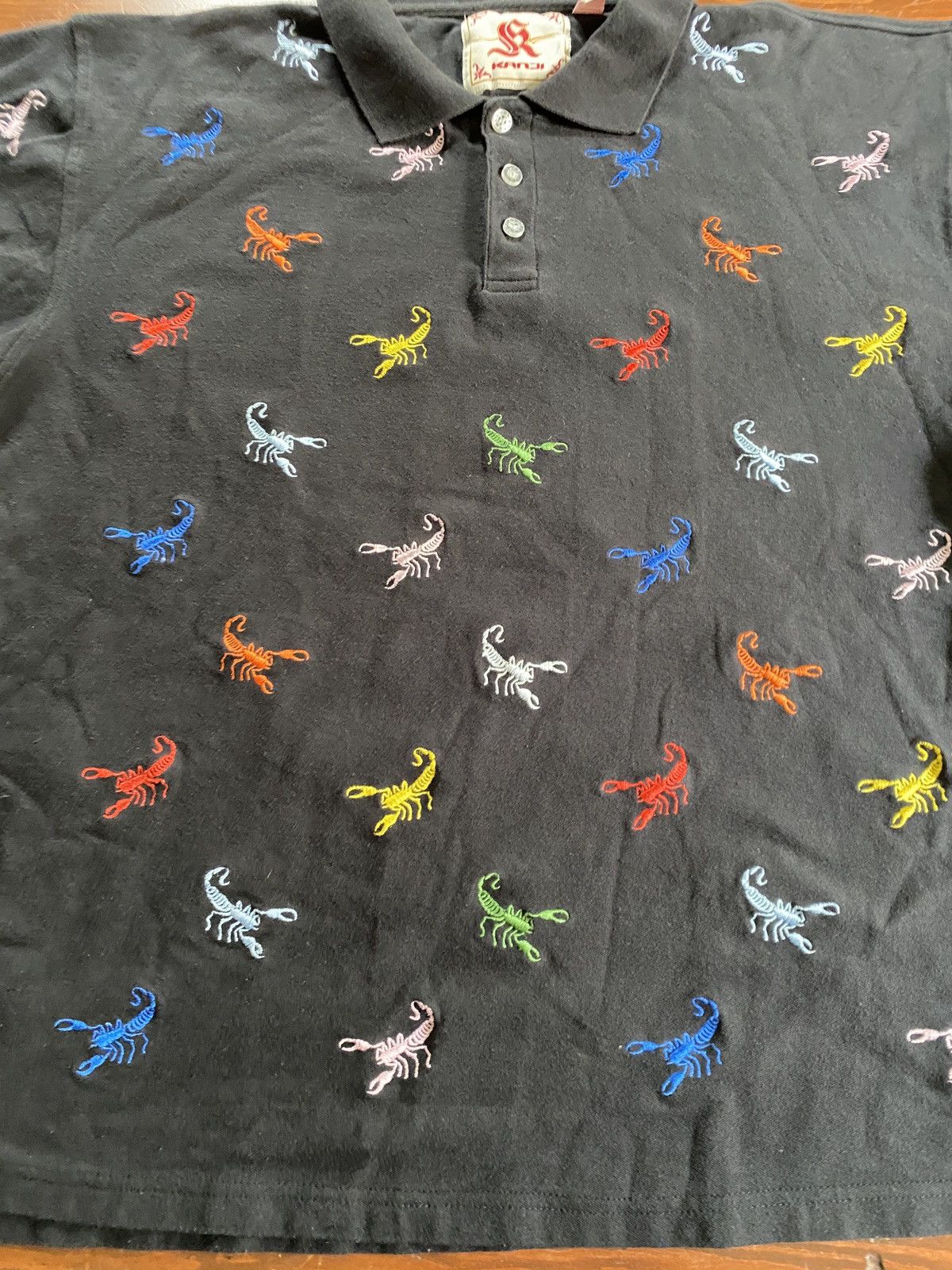 Vintage Vintage 90’s Kanji Embroidered Scorpions All Over Polo Size US XXL / EU 58 / 5 - 4 Thumbnail