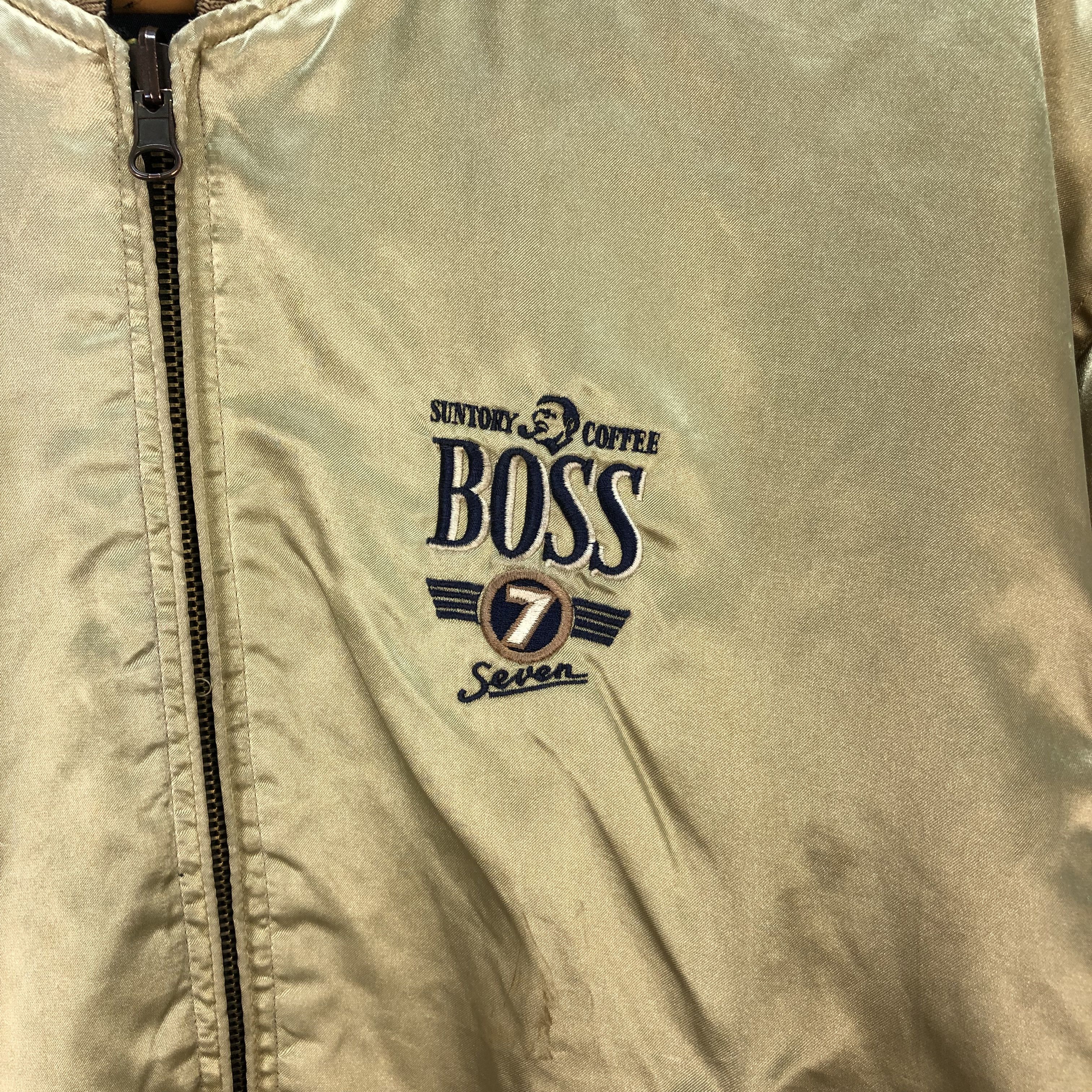 Vintage SUNTORY COFFE BOSS GOLDEN REVERSIBLE BOMBER JACKET #6162-50 Size US M / EU 48-50 / 2 - 3 Thumbnail