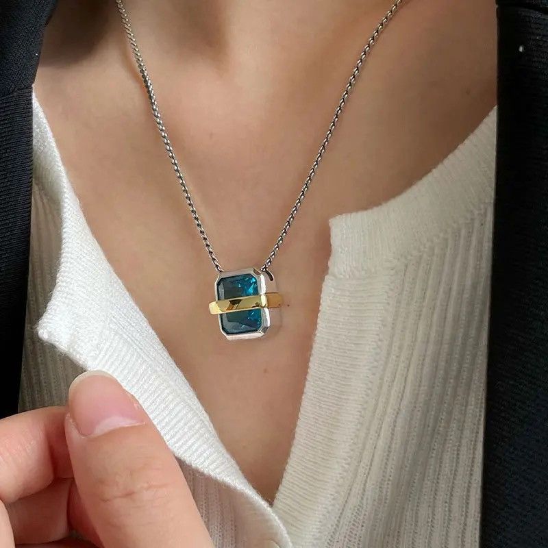 Jewelry × Vintage Blue Zircon Necklace Size ONE SIZE - 2 Thumbnail