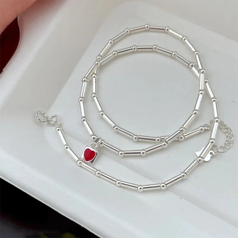 Jewelry × Vintage Little Red Heart Bamboo Necklace Size ONE SIZE - 2 Thumbnail