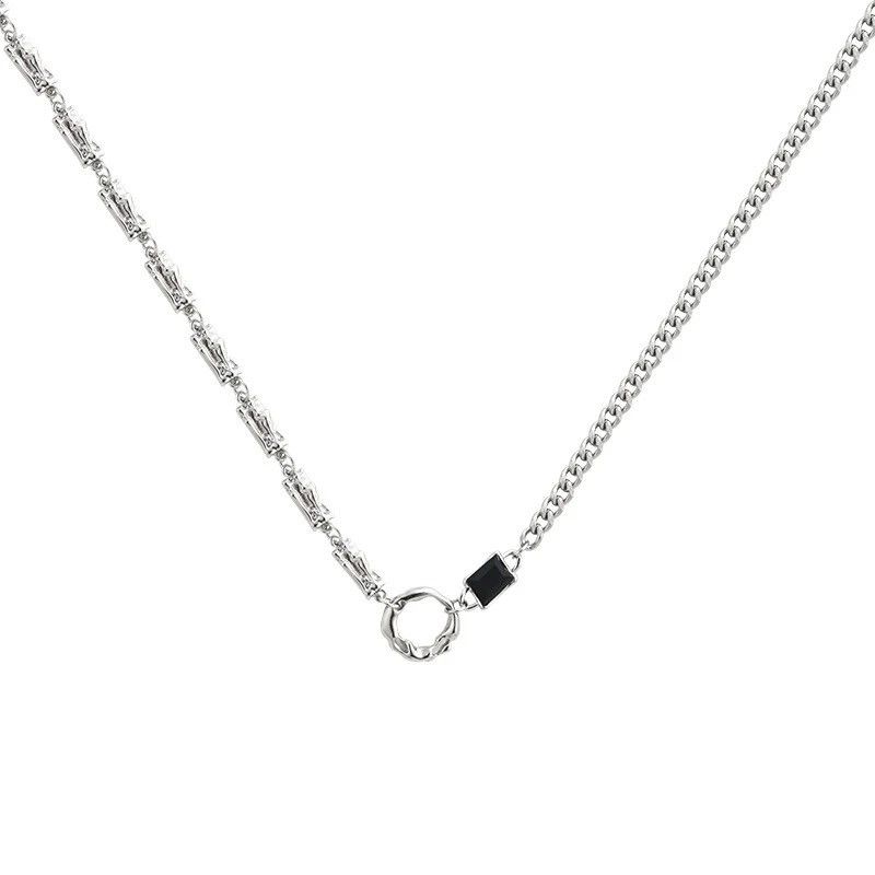 Jewelry × Vintage Sparkling Black Zircon Clavicle Chain Necklace Size ONE SIZE - 2 Thumbnail