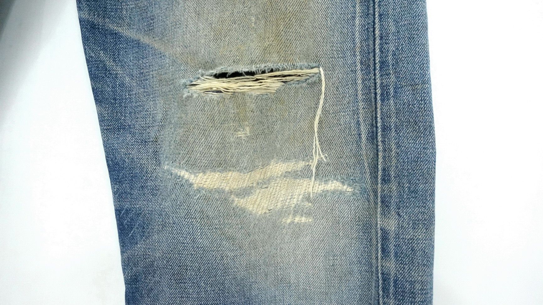 Edwin 🔥 Vtg EDWIN 13oz Grand Blue Selvedge Worn Out Aging Denim Size US 32 / EU 48 - 8 Thumbnail
