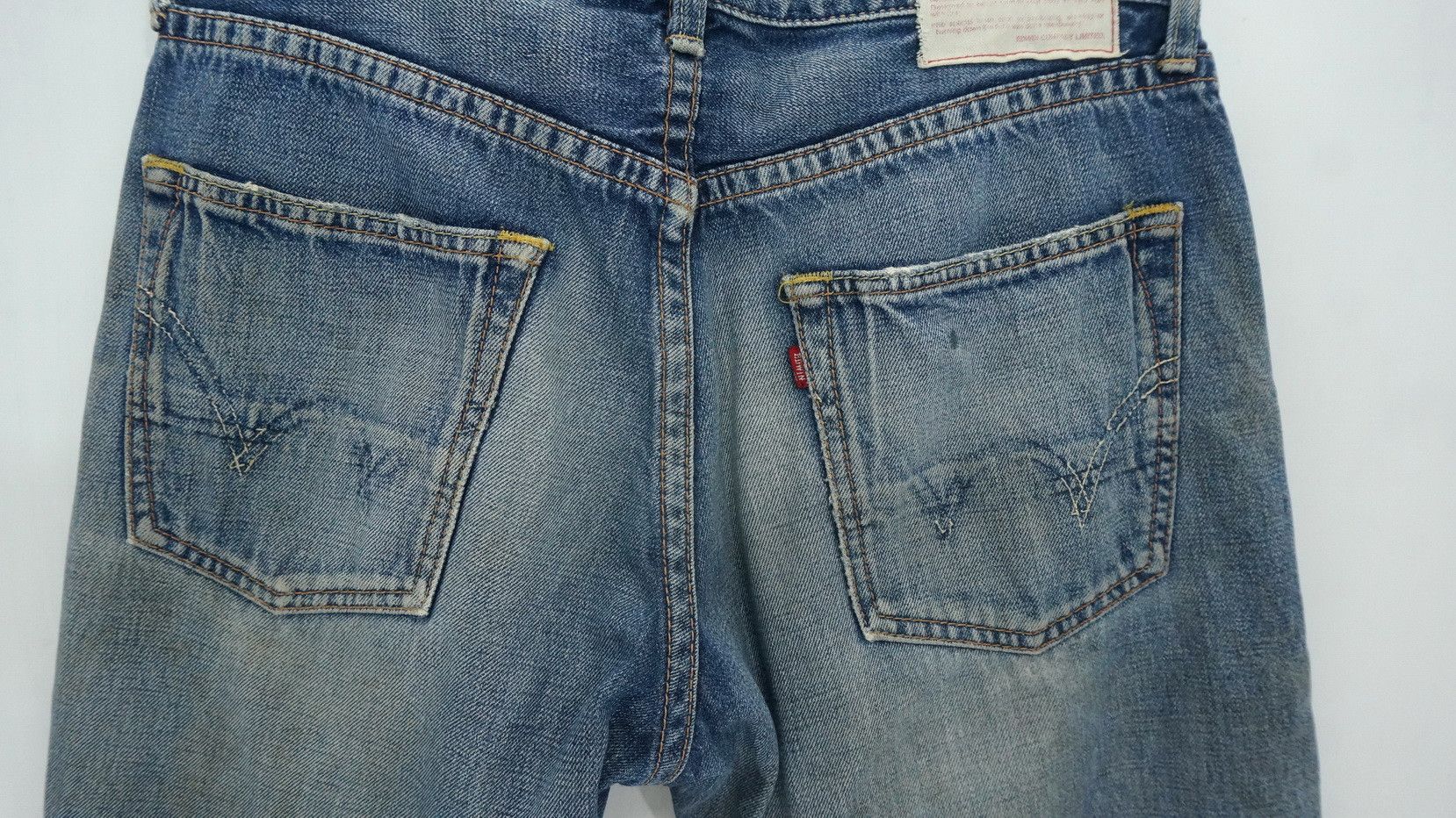 Edwin 🔥 Vtg EDWIN 13oz Grand Blue Selvedge Worn Out Aging Denim Size US 32 / EU 48 - 14 Thumbnail