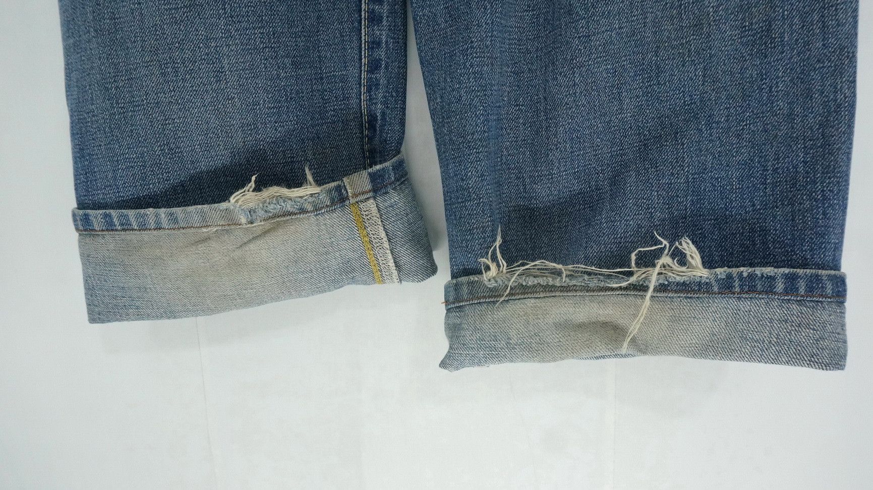 Edwin 🔥 Vtg EDWIN 13oz Grand Blue Selvedge Worn Out Aging Denim Size US 32 / EU 48 - 15 Thumbnail