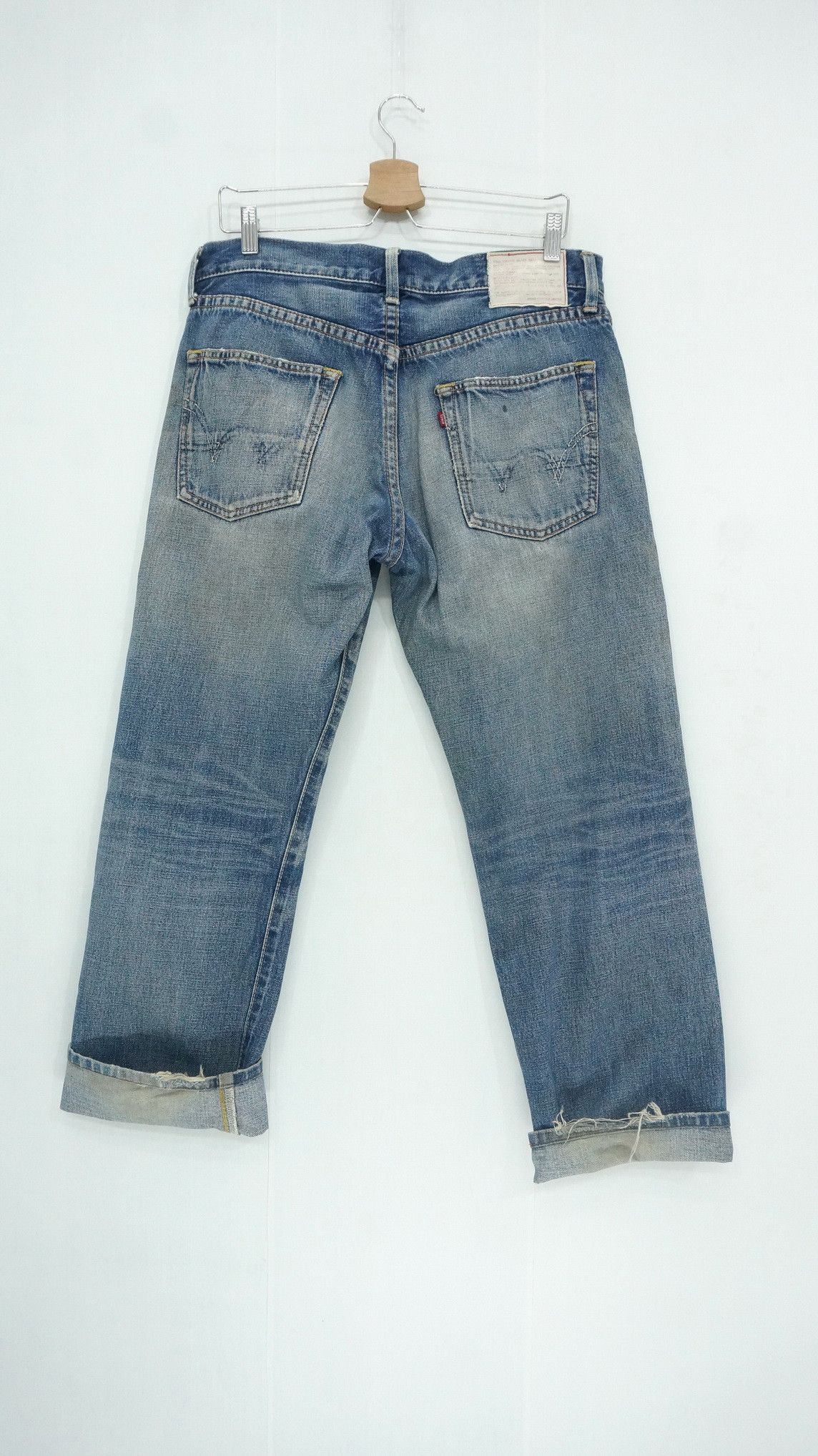 Edwin 🔥 Vtg EDWIN 13oz Grand Blue Selvedge Worn Out Aging Denim Size US 32 / EU 48 - 3 Thumbnail