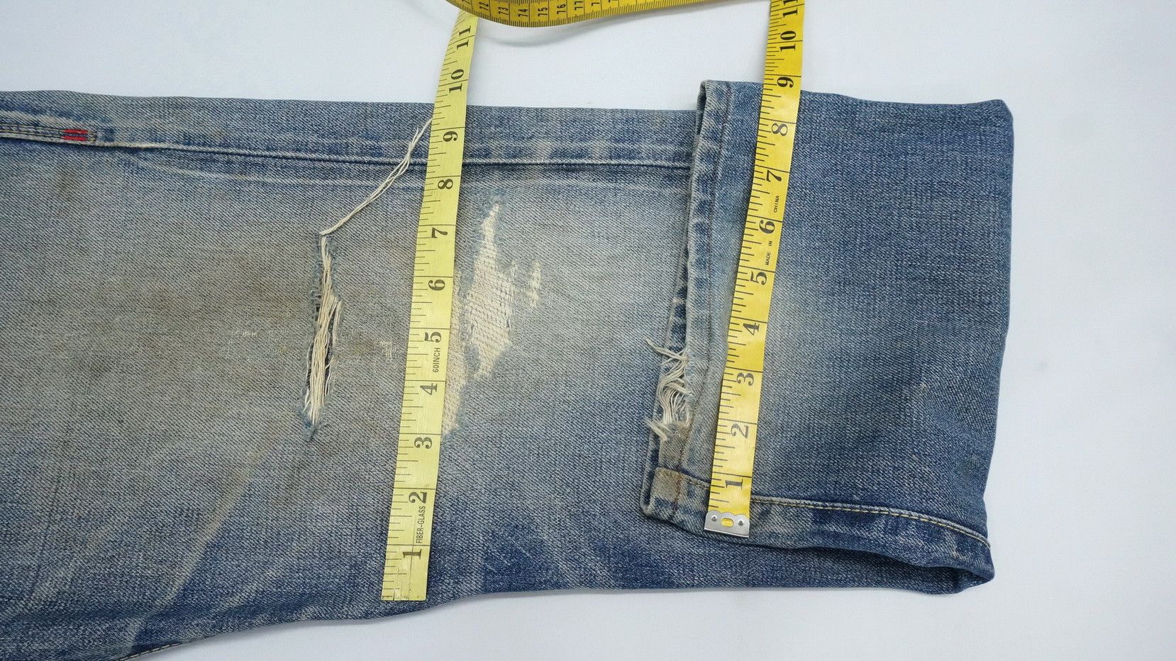 Edwin 🔥 Vtg EDWIN 13oz Grand Blue Selvedge Worn Out Aging Denim Size US 32 / EU 48 - 20 Thumbnail