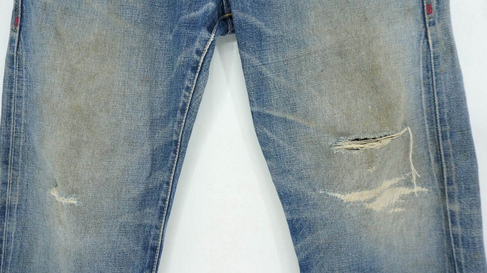 Edwin 🔥 Vtg EDWIN 13oz Grand Blue Selvedge Worn Out Aging Denim Size US 32 / EU 48 - 6 Thumbnail