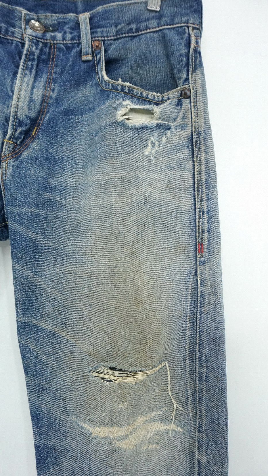 Edwin 🔥 Vtg EDWIN 13oz Grand Blue Selvedge Worn Out Aging Denim Size US 32 / EU 48 - 5 Thumbnail