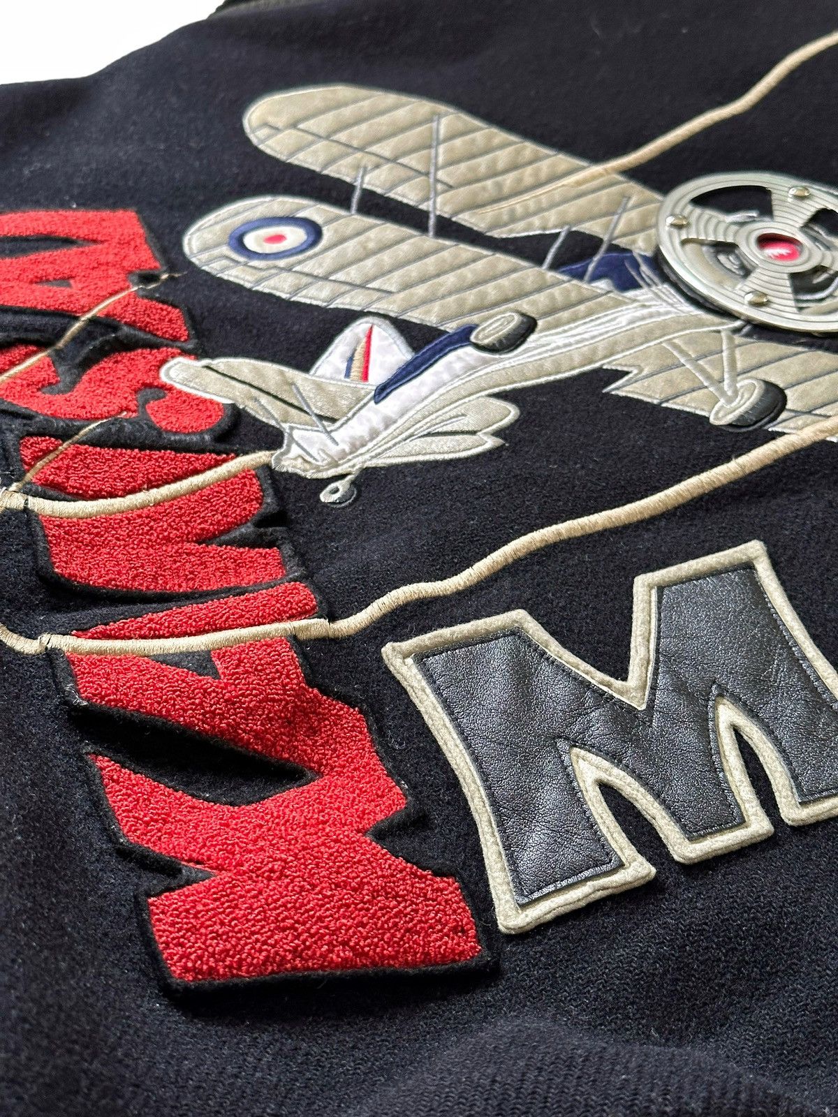 Kansai Yamamoto 1980’s 3D Metal Airplane Varsity Jacket Size US XL / EU 56 / 4 - 4 Thumbnail