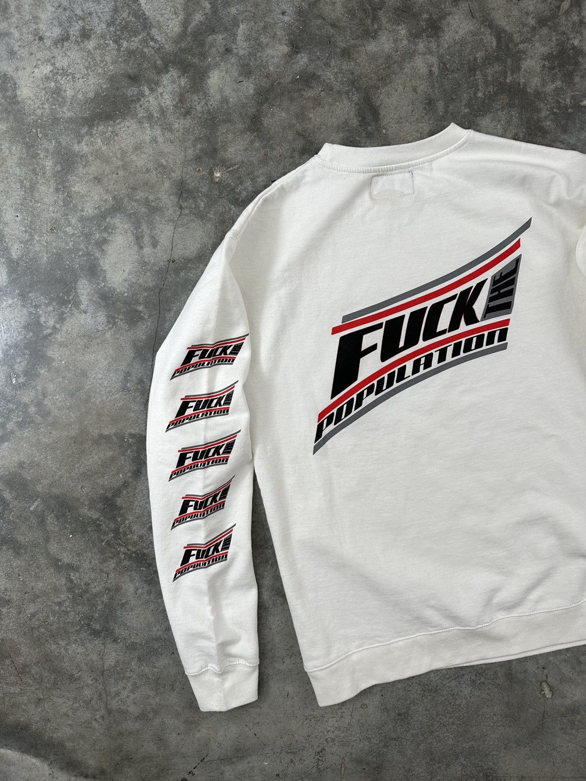 Fuck The Population Fuck The Population Metal / Grunge Logo White Crewneck Large Size US L / EU 52-54 / 3 - 2 Thumbnail