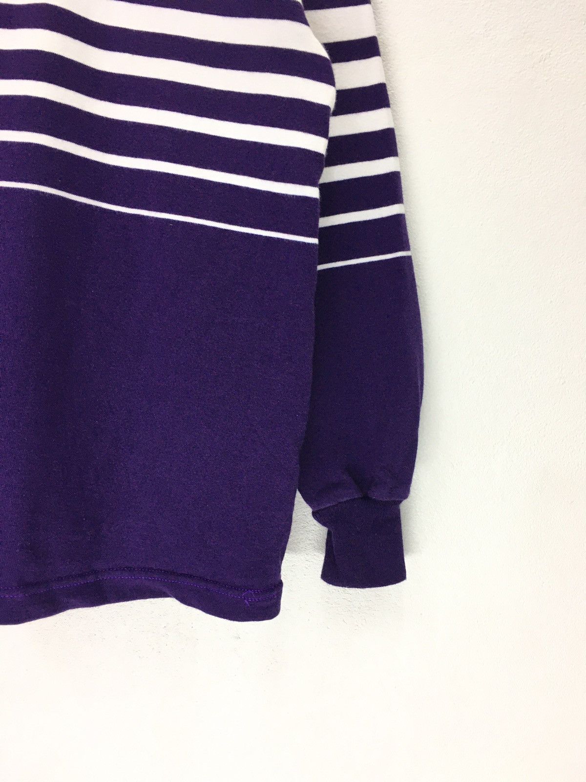 Vintage Vintage 90s 1994 Stonehill College Striped Rugby Shirt Size US L / EU 52-54 / 3 - 6 Thumbnail