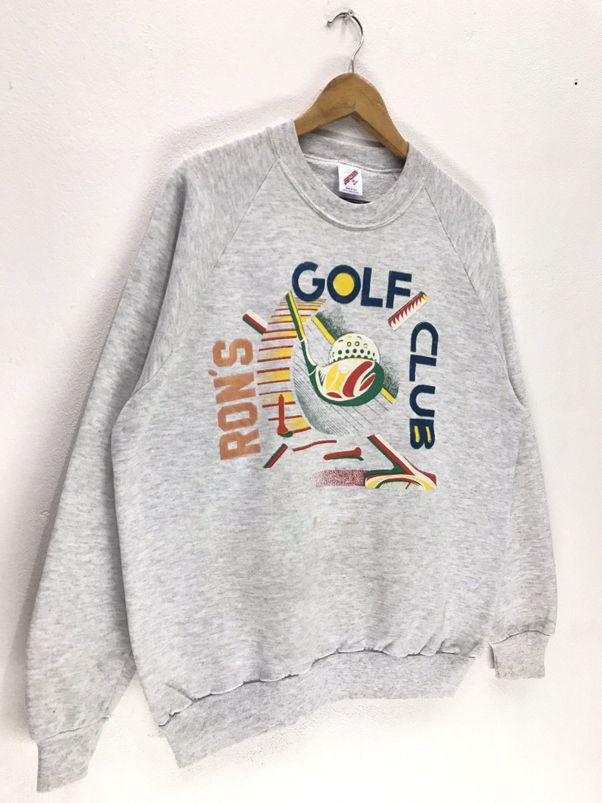 Jerzees × Sports Specialties × Vintage Vintage 90s Ron’s Golf Club Big Print Tiger Wood Sweater Size US M / EU 48-50 / 2 - 5 Thumbnail