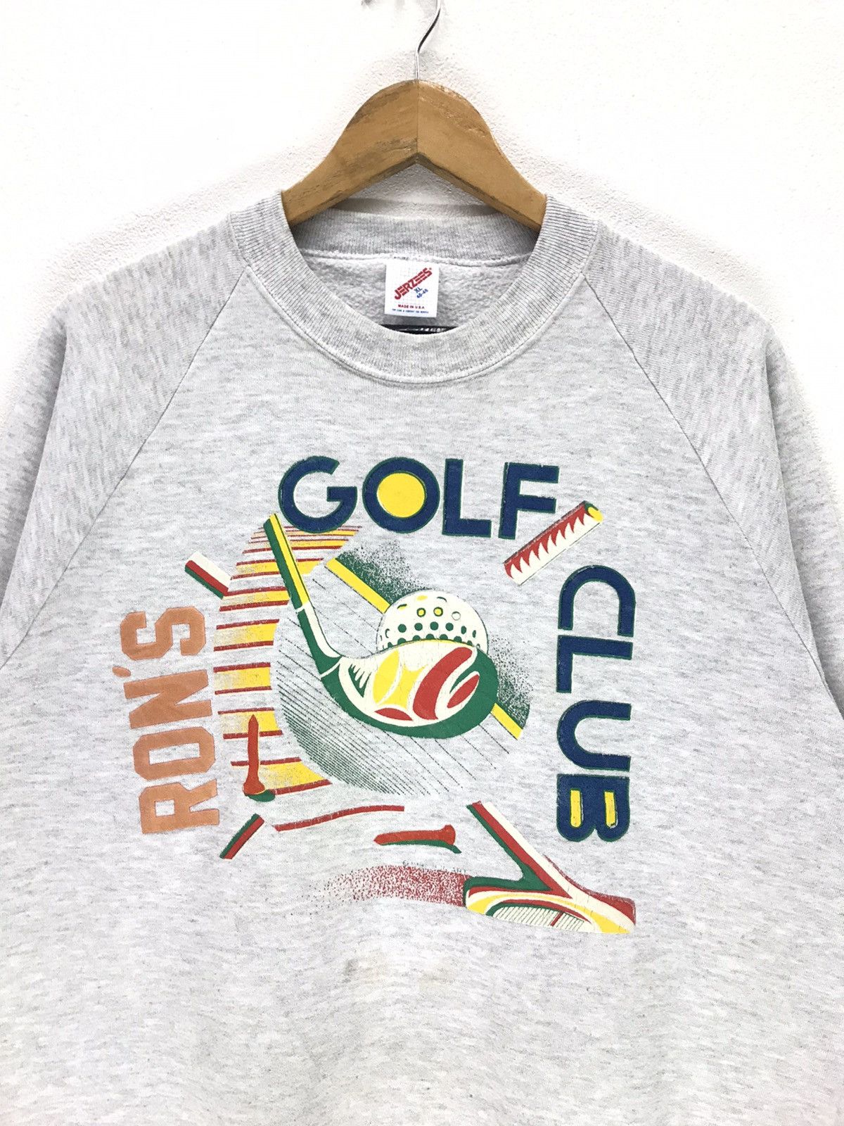 Jerzees × Sports Specialties × Vintage Vintage 90s Ron’s Golf Club Big Print Tiger Wood Sweater Size US M / EU 48-50 / 2 - 2 Thumbnail