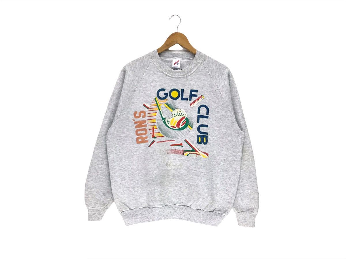 Jerzees × Sports Specialties × Vintage Vintage 90s Ron’s Golf Club Big Print Tiger Wood Sweater Size US M / EU 48-50 / 2 - 1 Thumbnail
