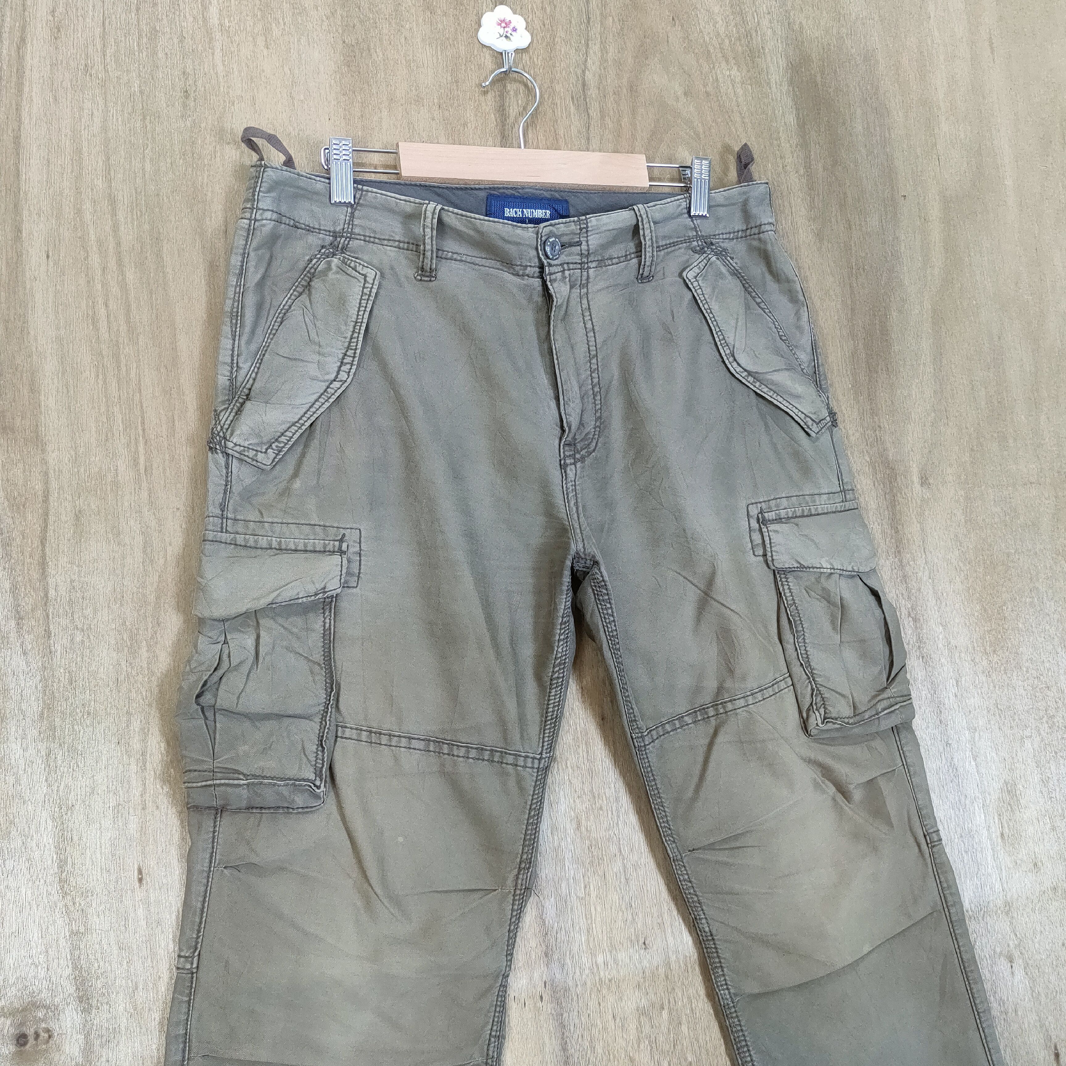 Japanese Brand VINTAGE BACK NUMBER FADED CARGO PANTS Size US 34 / EU 50 - 4 Thumbnail