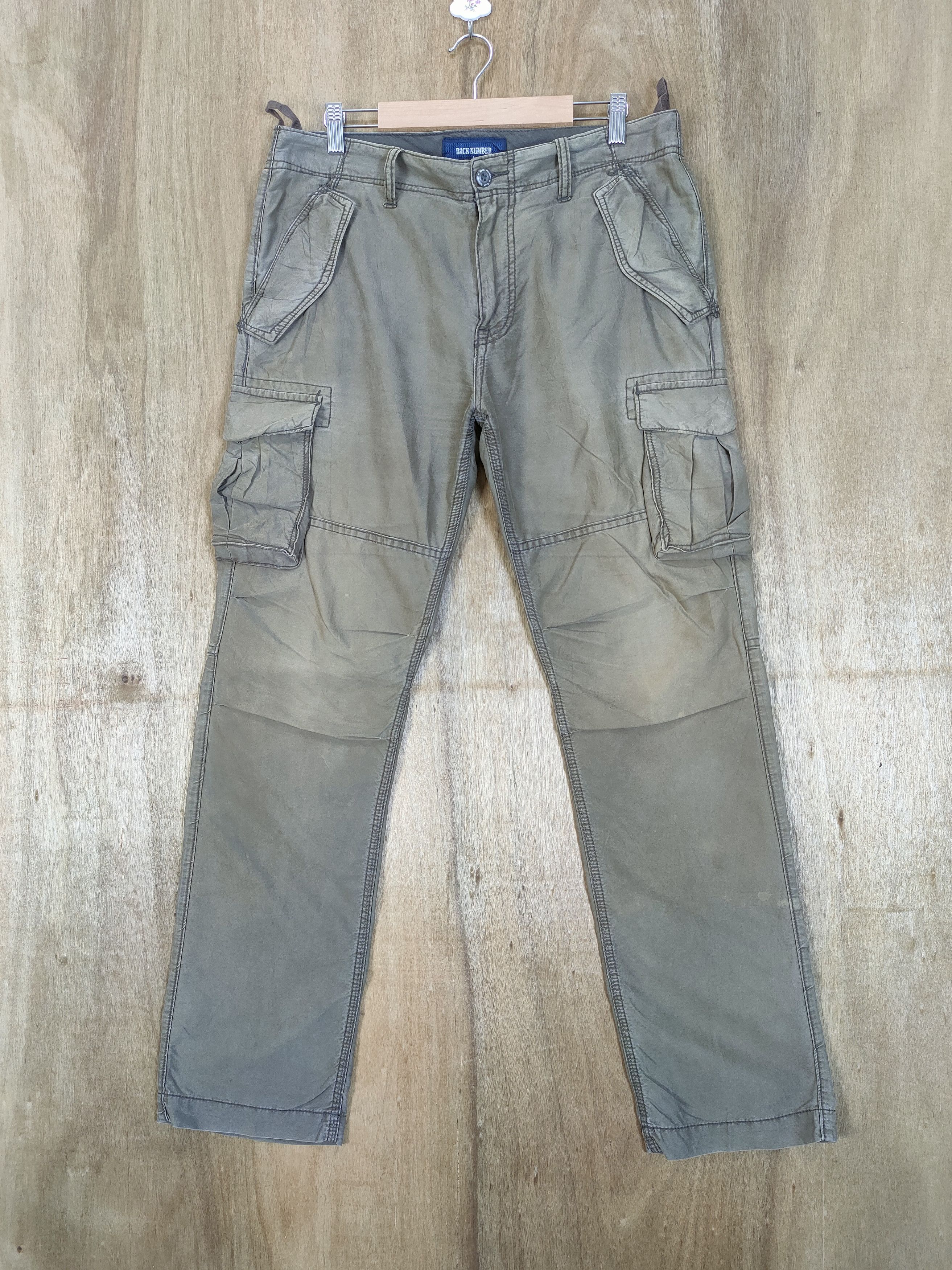 Image of Vintage Back Number Faded Cargo Pants in Brown, Men's (Size 34)