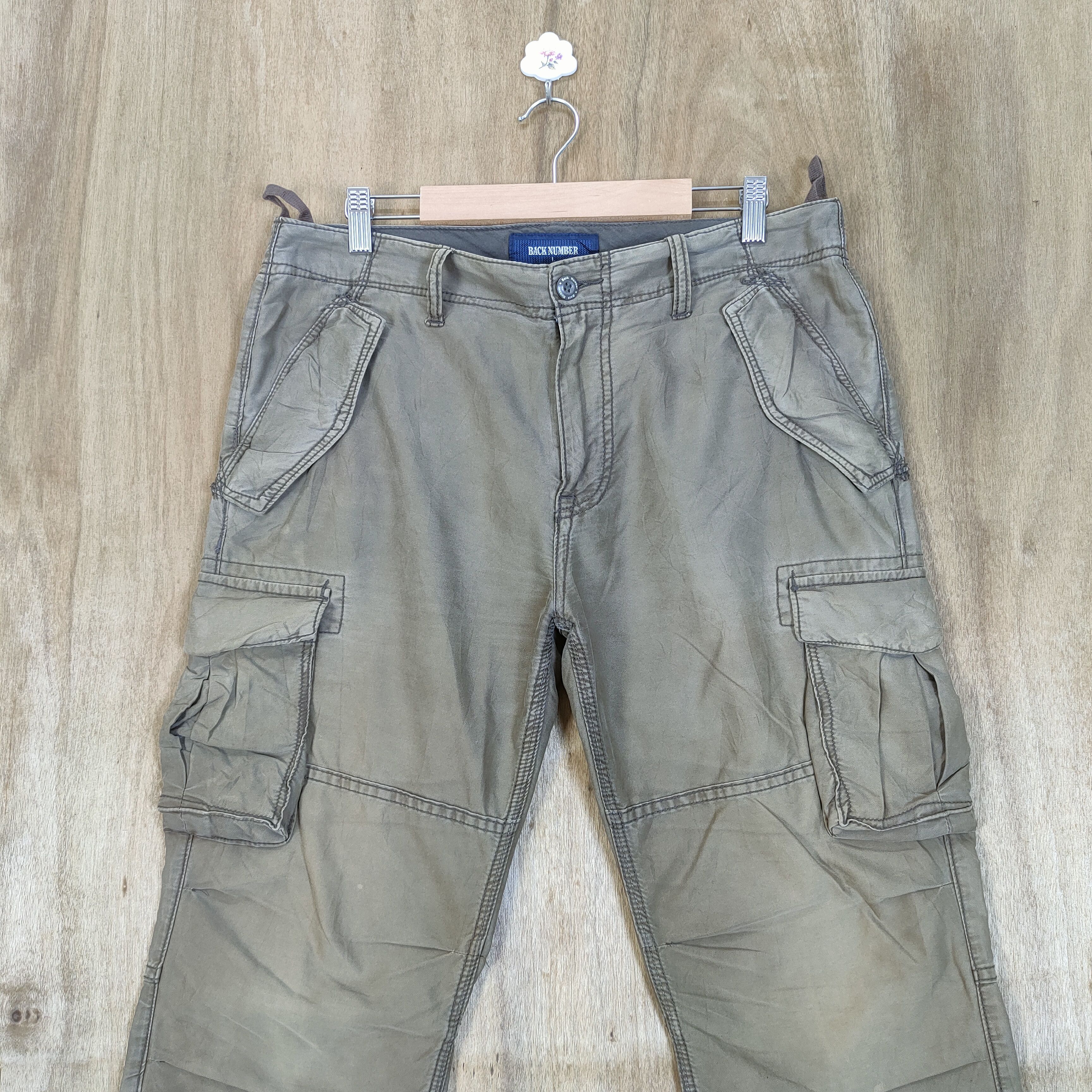Japanese Brand VINTAGE BACK NUMBER FADED CARGO PANTS Size US 34 / EU 50 - 2 Thumbnail