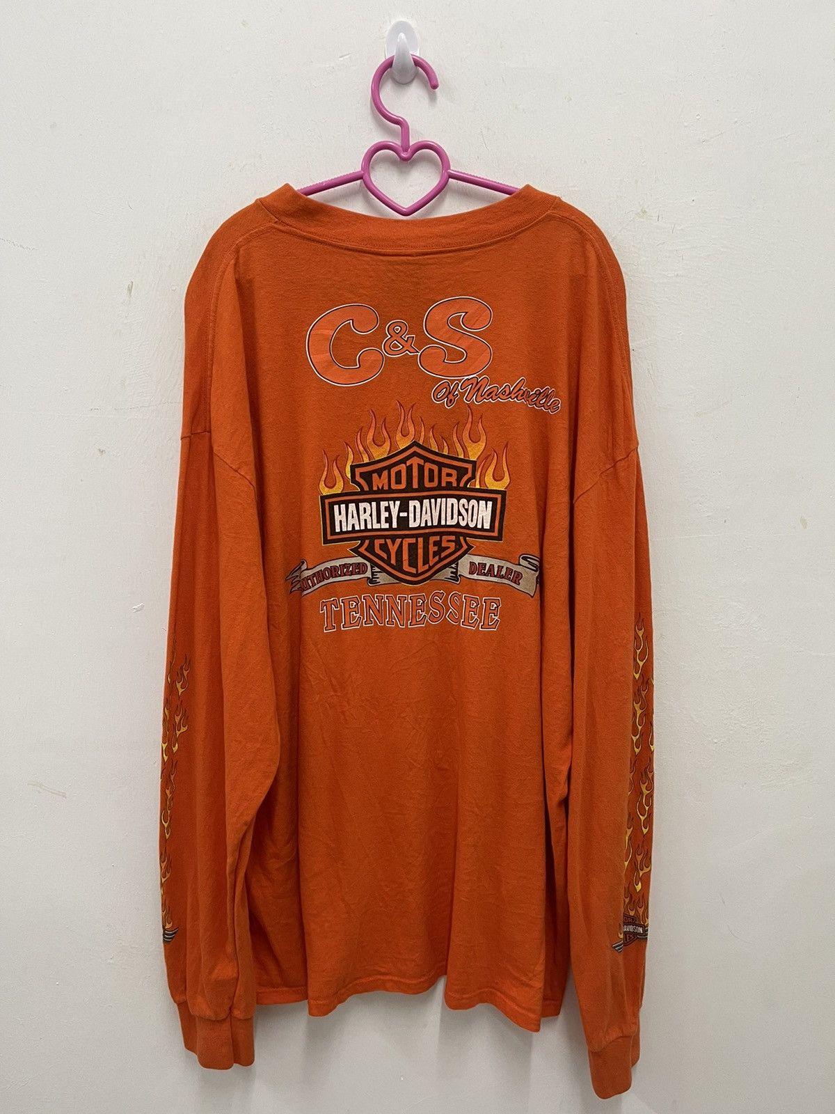 Harley Davidson Vintage HARLEY DAVIDSON Motorcycles Flame All Over Shirt Size US XXL / EU 58 / 5 - 7 Thumbnail