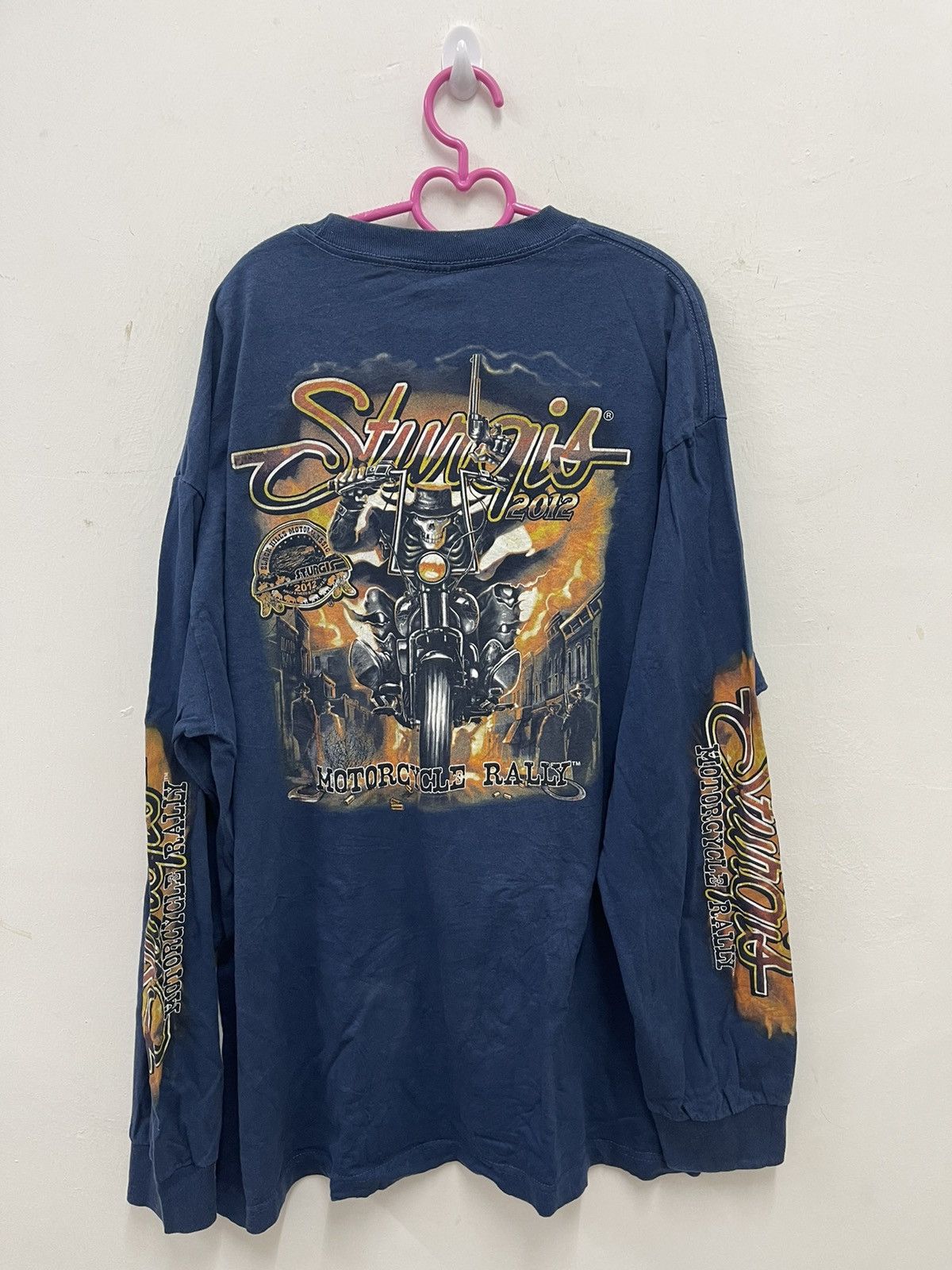 image of Racing x Vintage Sturgis Motorcycle Rally 72 Years Shirt in Blue, Men's (Size XL)