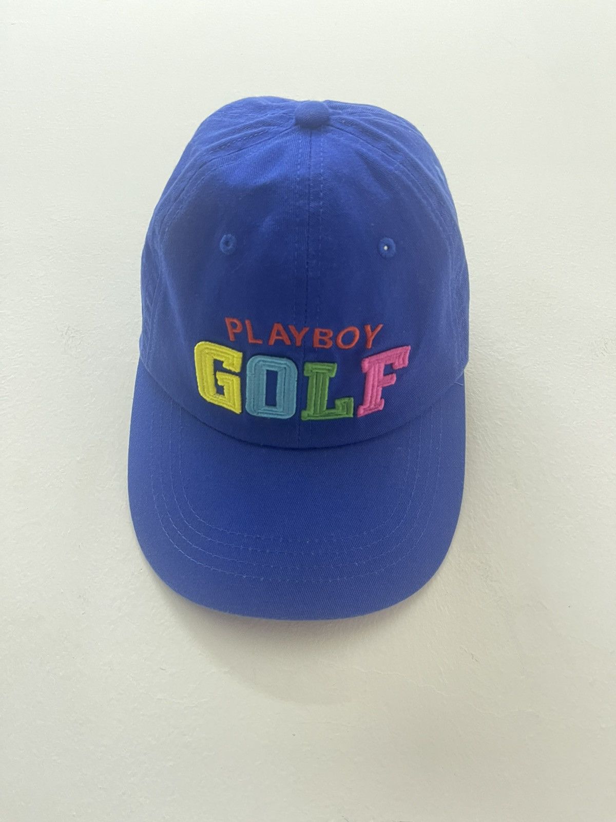 image of Playboy Golf Spell Out Multicolor Cap in Blue, Men's