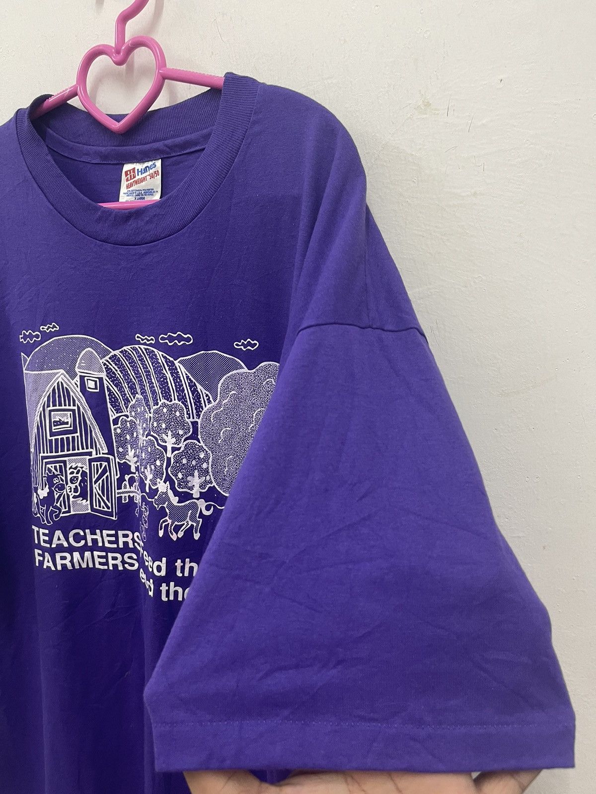 Vintage Rare 90s Vintage Graphic Wording Art Hanes Thrashed Tee Size US XL / EU 56 / 4 - 3 Thumbnail