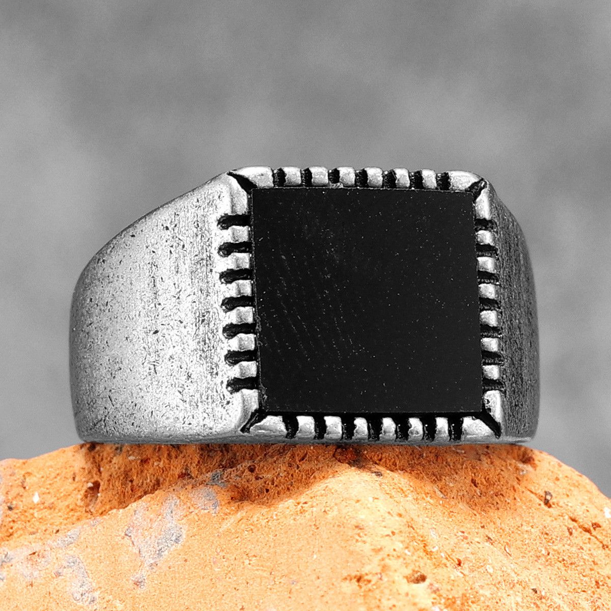 Jewelry Black Glue Simple Ring Size ONE SIZE - 4 Thumbnail
