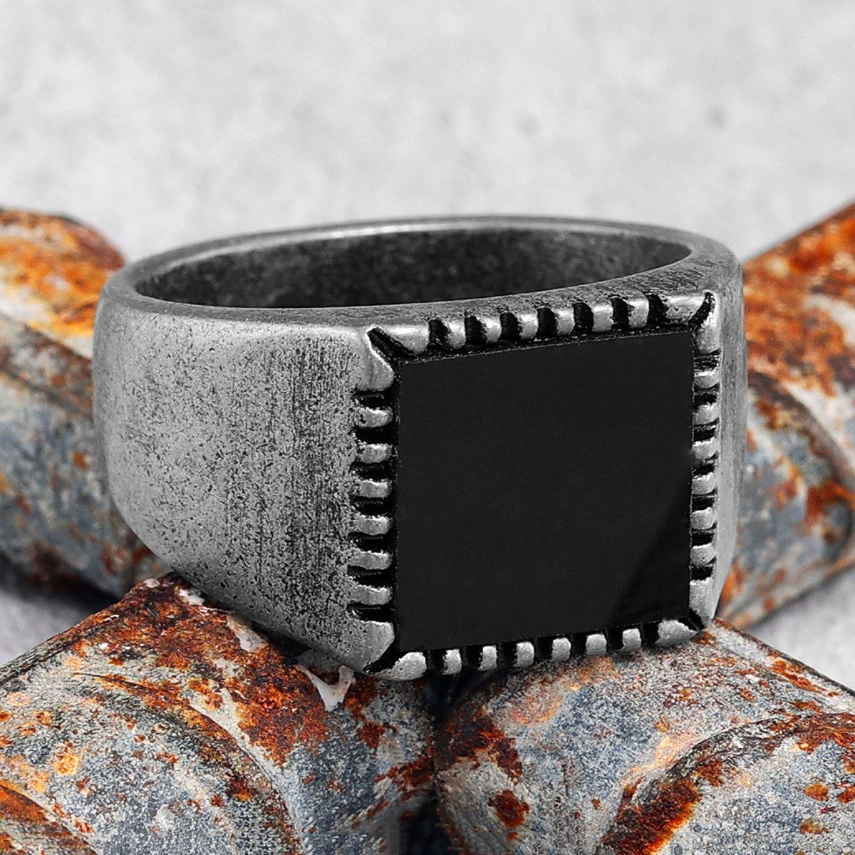Jewelry Black Glue Simple Ring Size ONE SIZE - 1 Thumbnail
