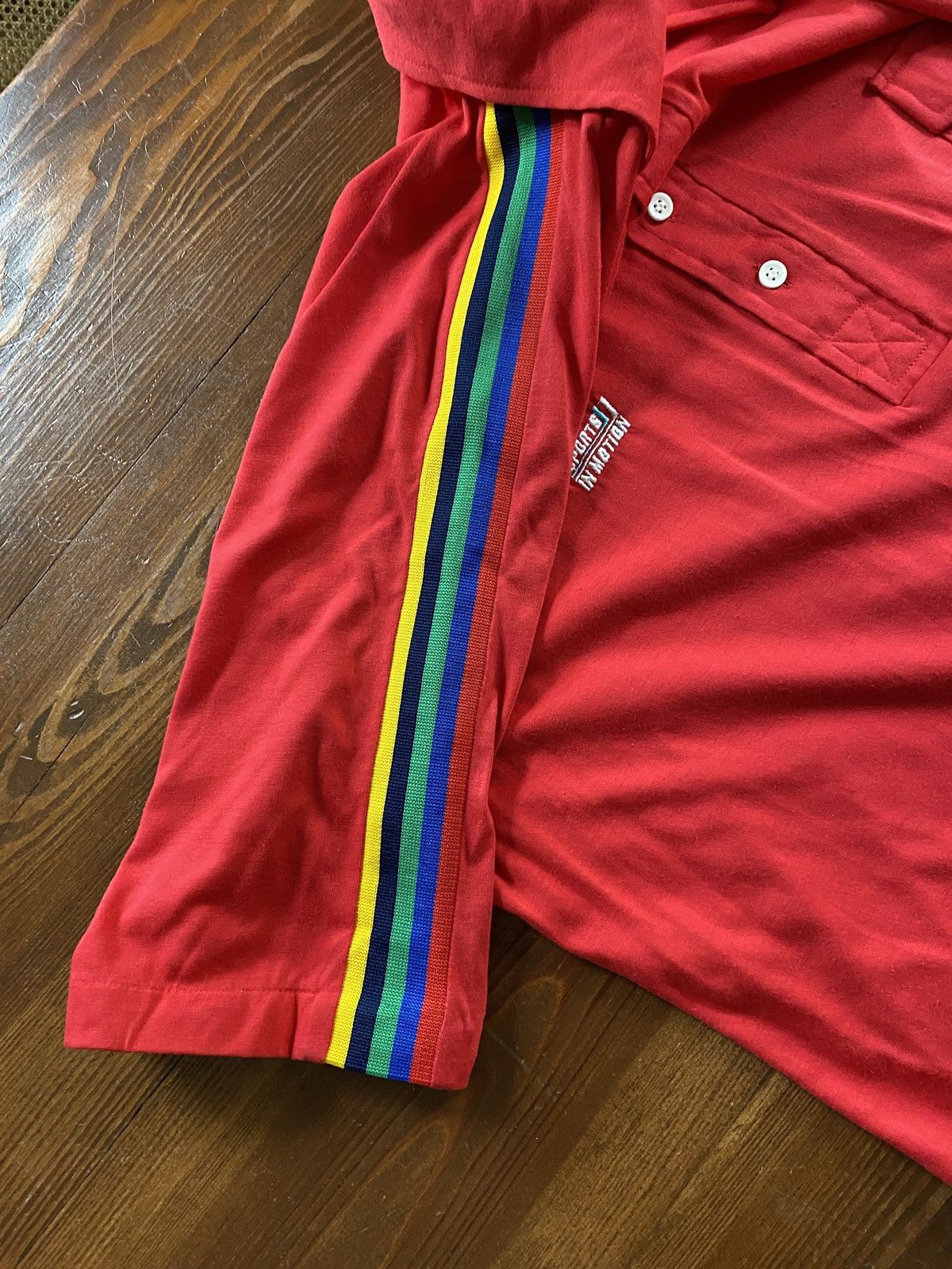 Retrofit Vintage 60’s Sports in Motion Arm Stripe Single Stitch Polo Size US L / EU 52-54 / 3 - 12 Thumbnail