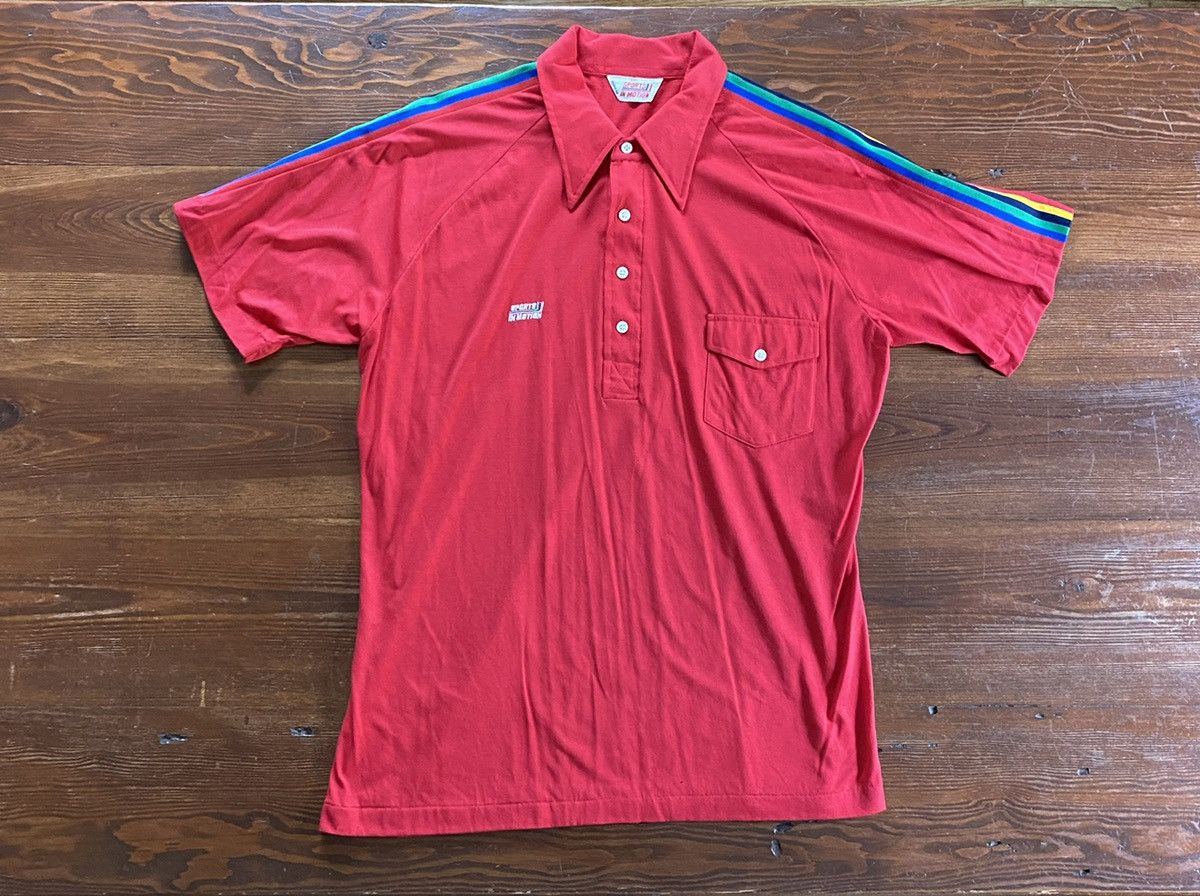 Retrofit Vintage 60’s Sports in Motion Arm Stripe Single Stitch Polo Size US L / EU 52-54 / 3 - 2 Thumbnail