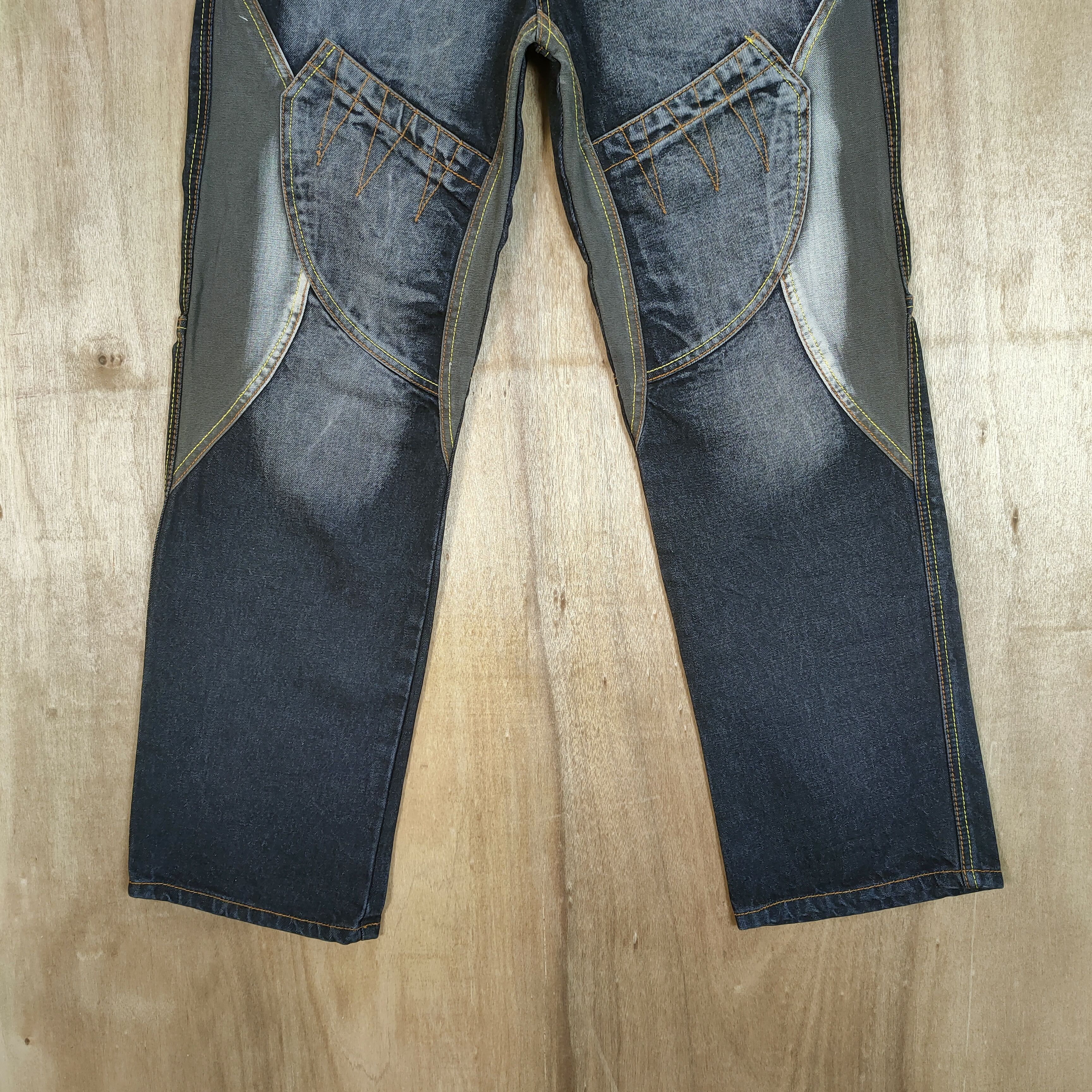 Japanese Brand VINTAGE JINRUNLAI FADED CARGO PANTS DOUBLE KNEE Size US 34 / EU 50 - 3 Thumbnail