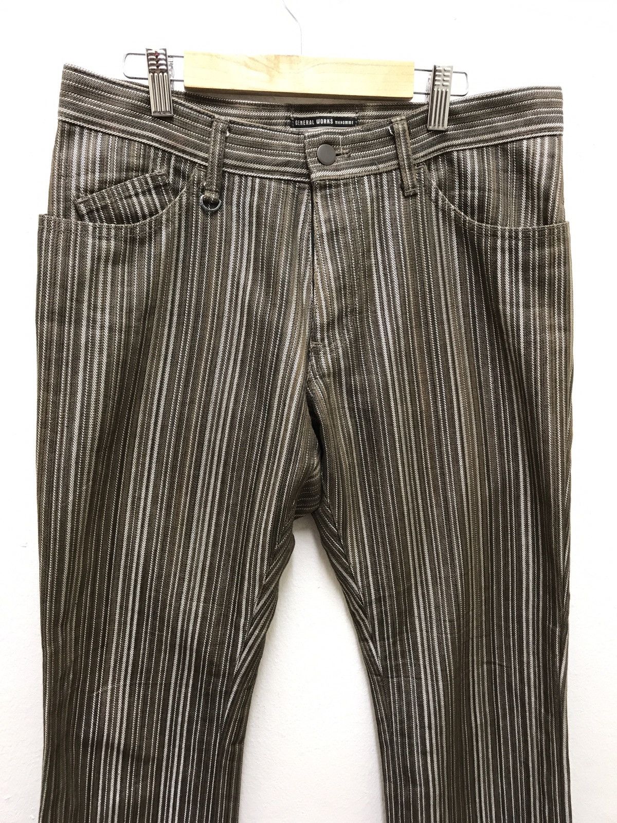 Japanese Brand Made in Japan MK Michel Klein Striped Denim Pant Size US 32 / EU 48 - 1 Thumbnail