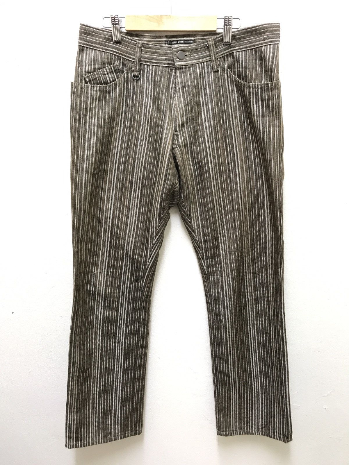 Japanese Brand Made in Japan MK Michel Klein Striped Denim Pant Size US 32 / EU 48 - 2 Thumbnail