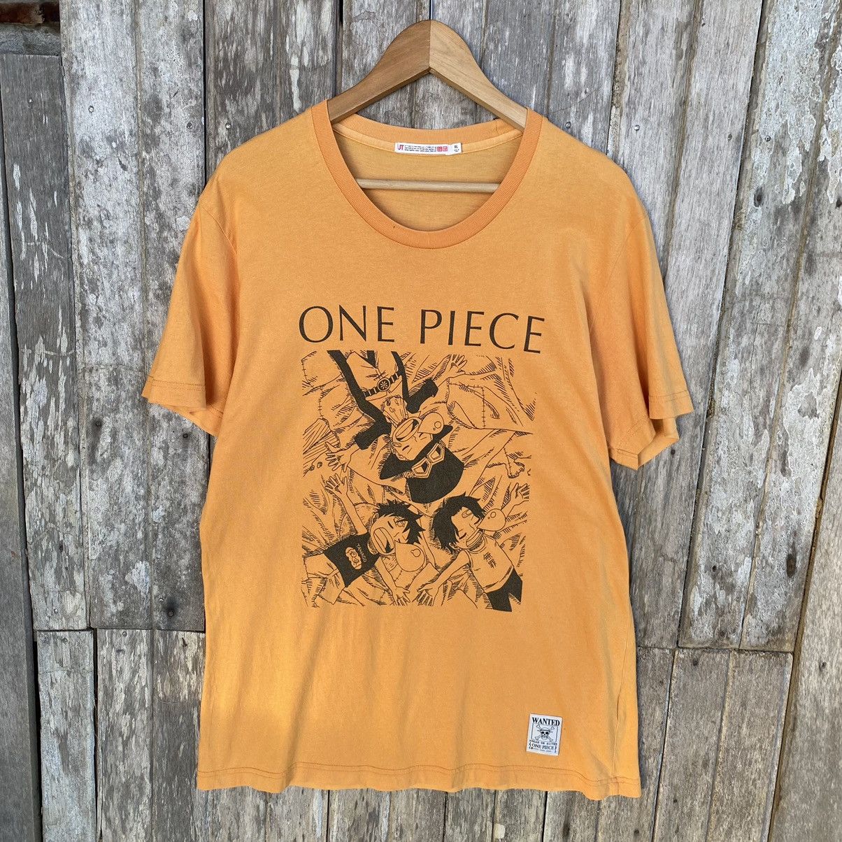 image of Faded One Piece Ace Sabo Luffy Tee in Orange, Men's (Size XL)