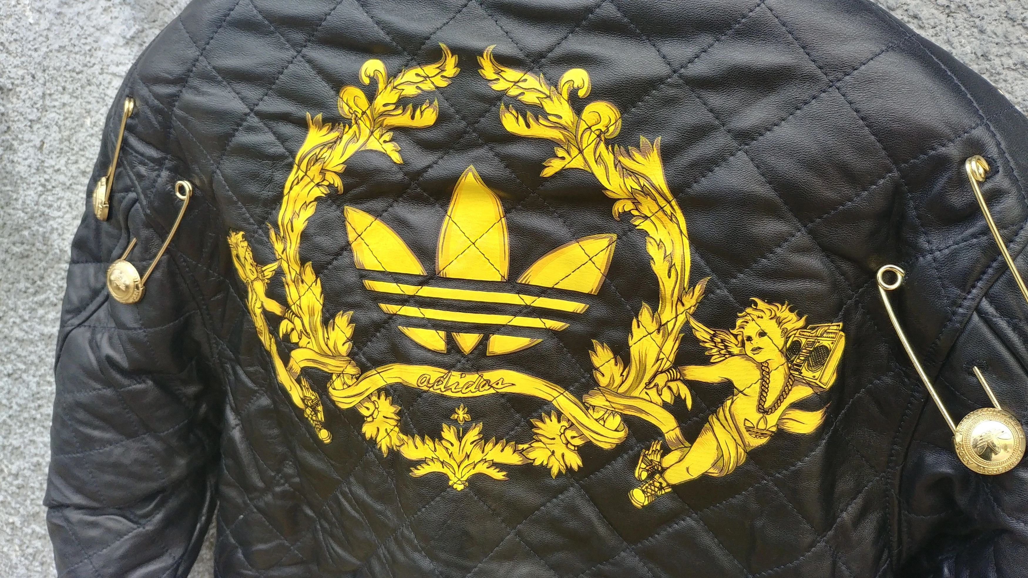 Adidas × Jeremy Scott $1000 Adidas Originals Jeremy Scott Quilted Leather Jacket Size L / US 10 / IT 46 - 12 Thumbnail