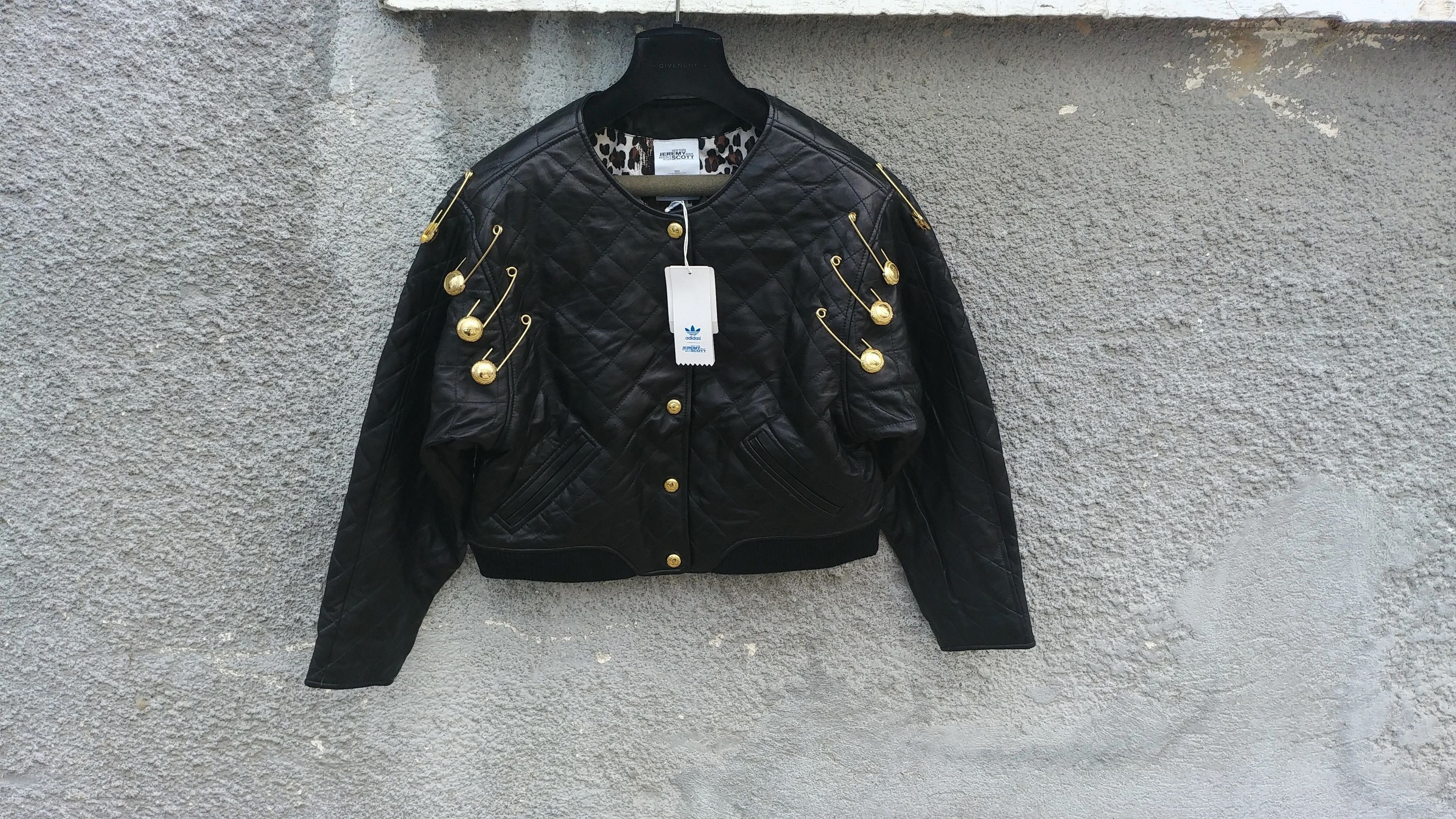 Adidas × Jeremy Scott $1000 Adidas Originals Jeremy Scott Quilted Leather Jacket Size L / US 10 / IT 46 - 2 Thumbnail