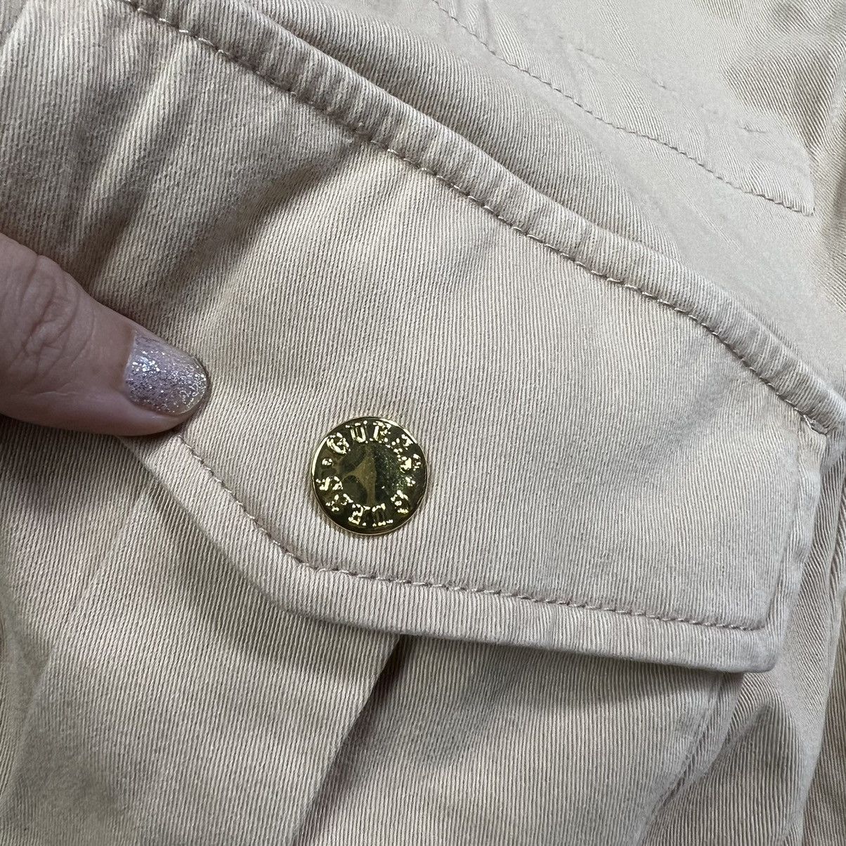 GUESS LIGHT BROWN LIGHT y2k JACKET MULTI POCKET