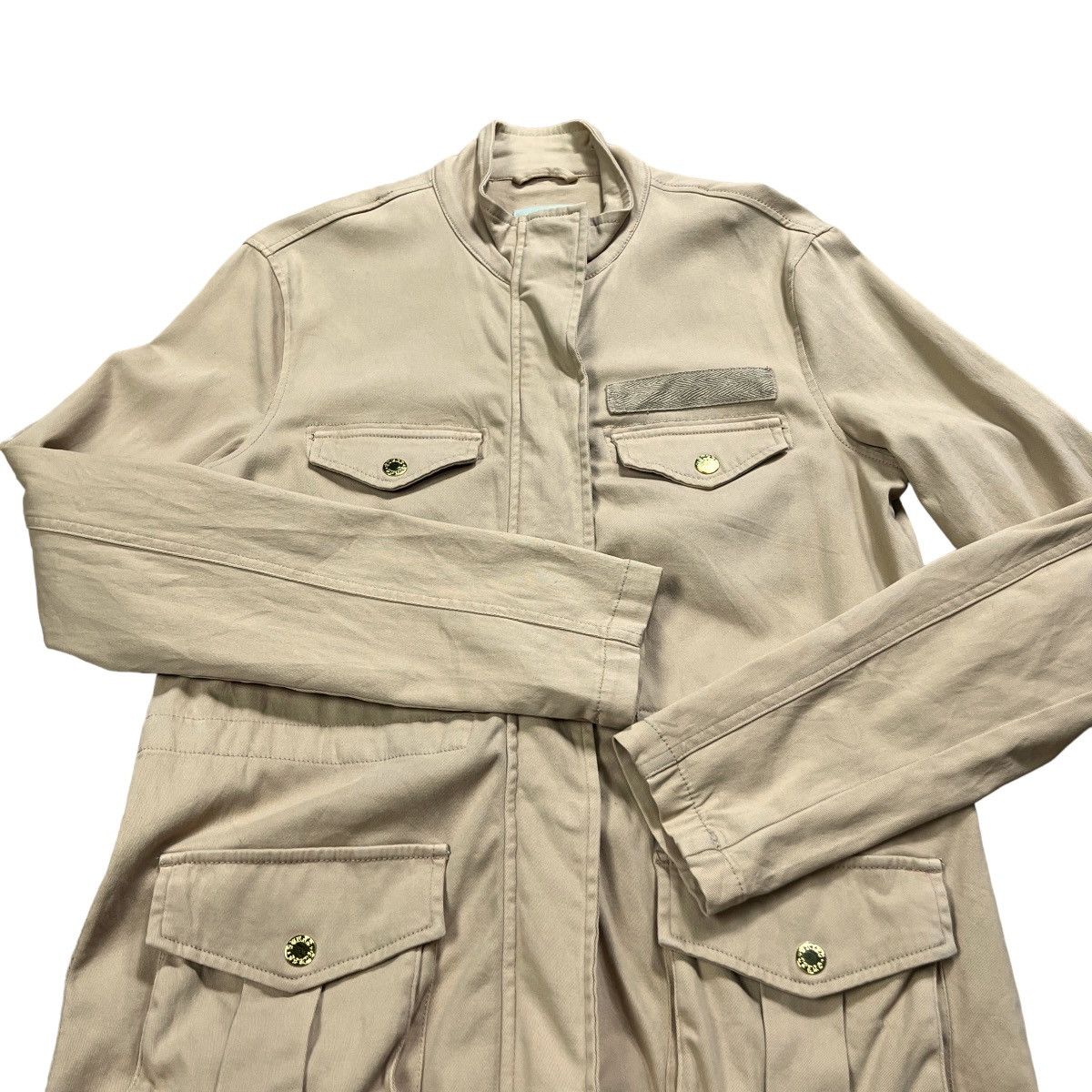 GUESS LIGHT BROWN LIGHT y2k JACKET MULTI POCKET