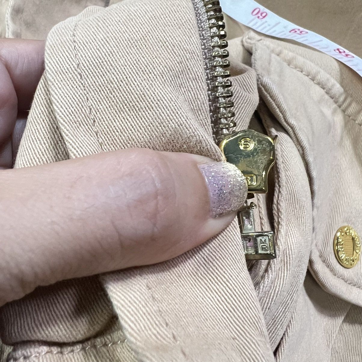 GUESS LIGHT BROWN LIGHT y2k JACKET MULTI POCKET