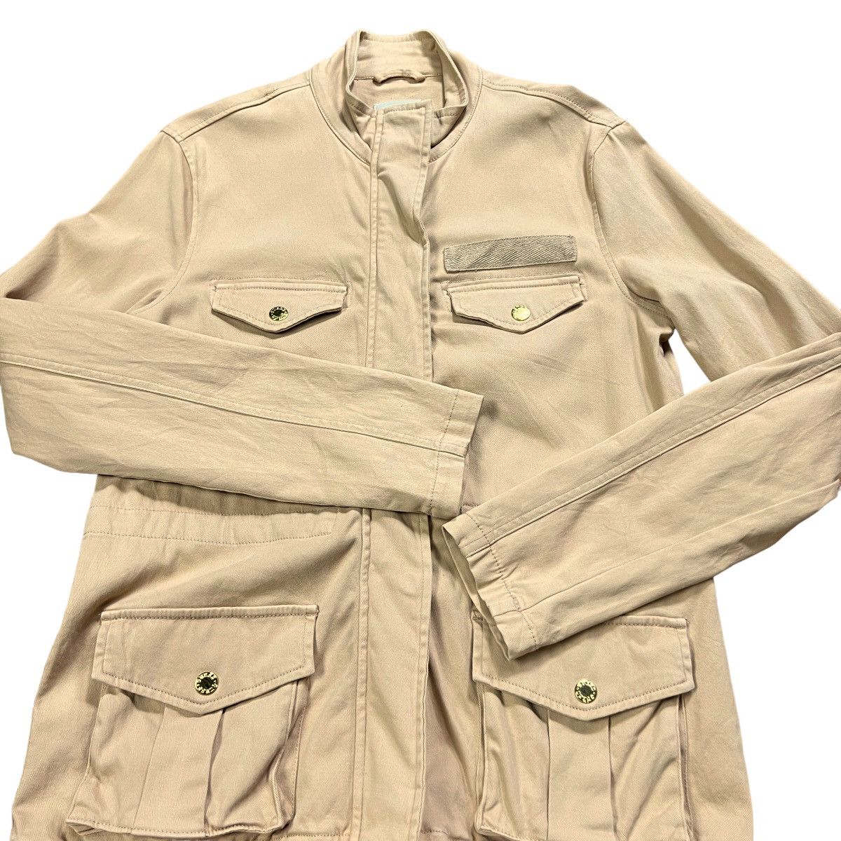 GUESS LIGHT BROWN LIGHT y2k JACKET MULTI POCKET